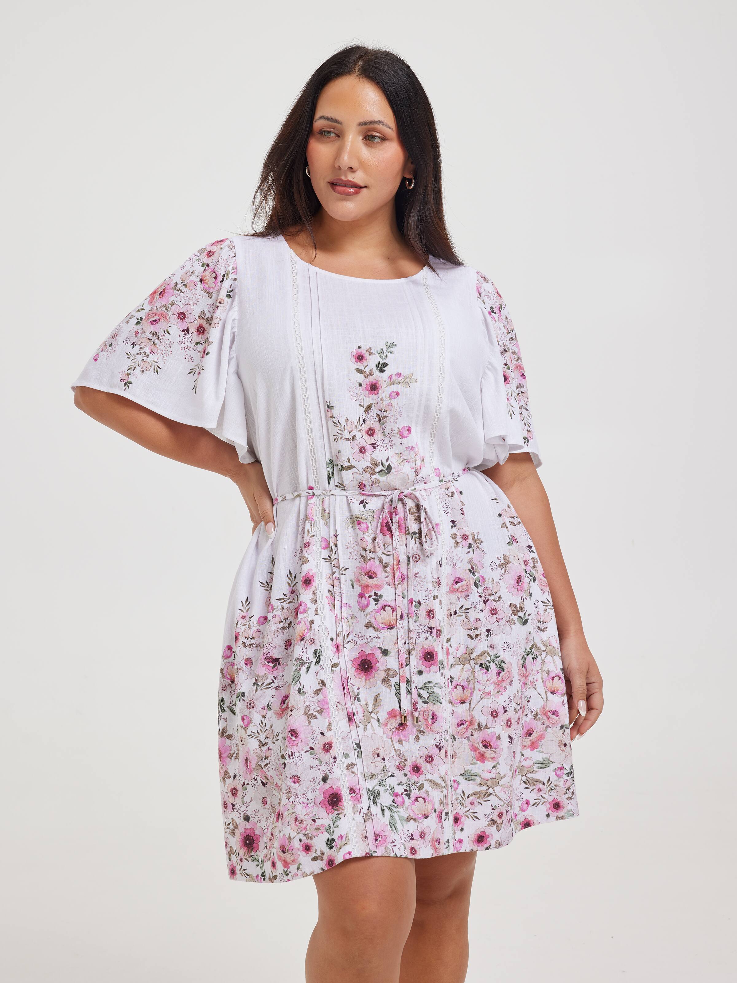 Curve Zara Flutter Sleeve Dress
