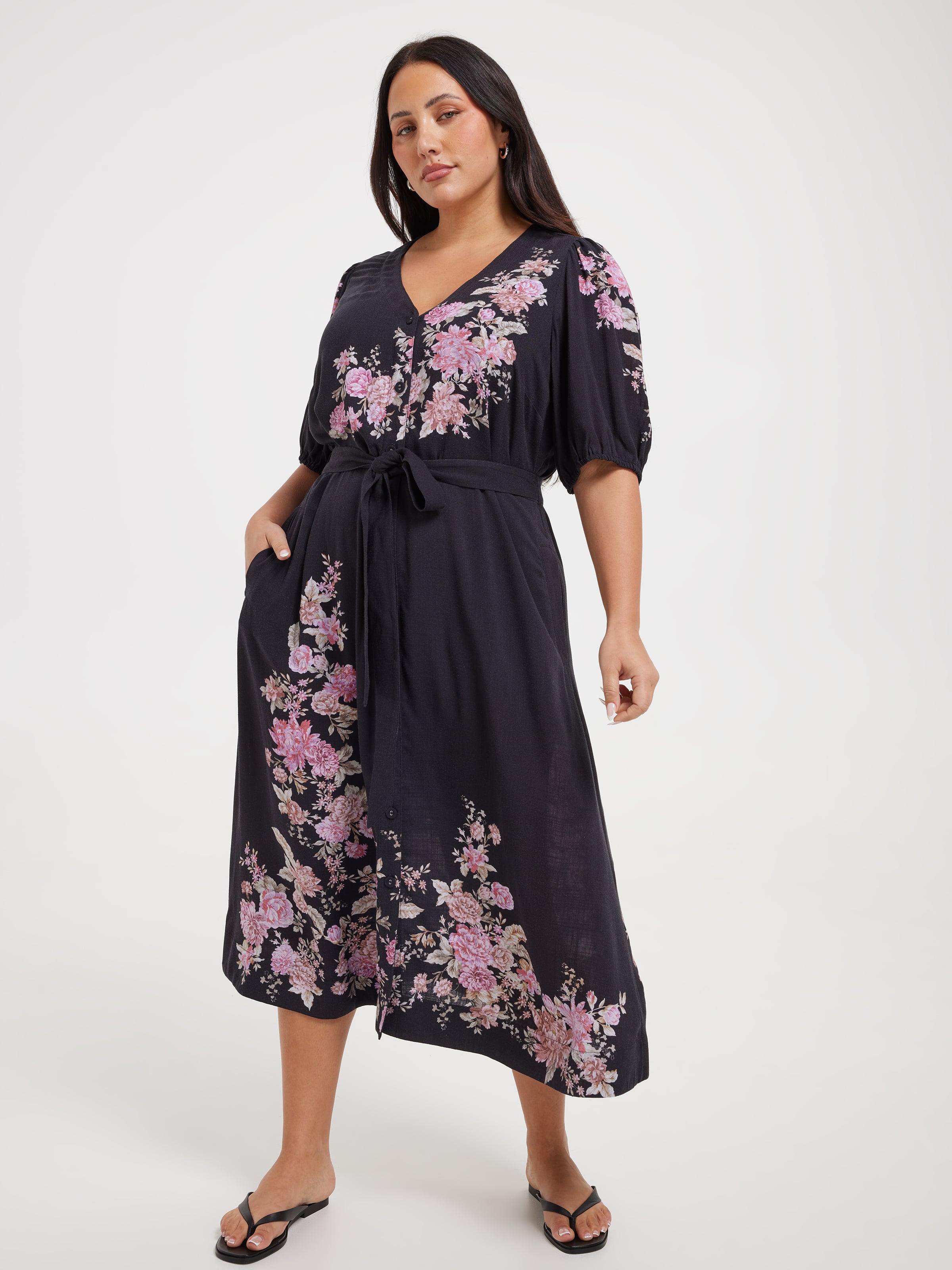 Curve Clementine Floral Dress