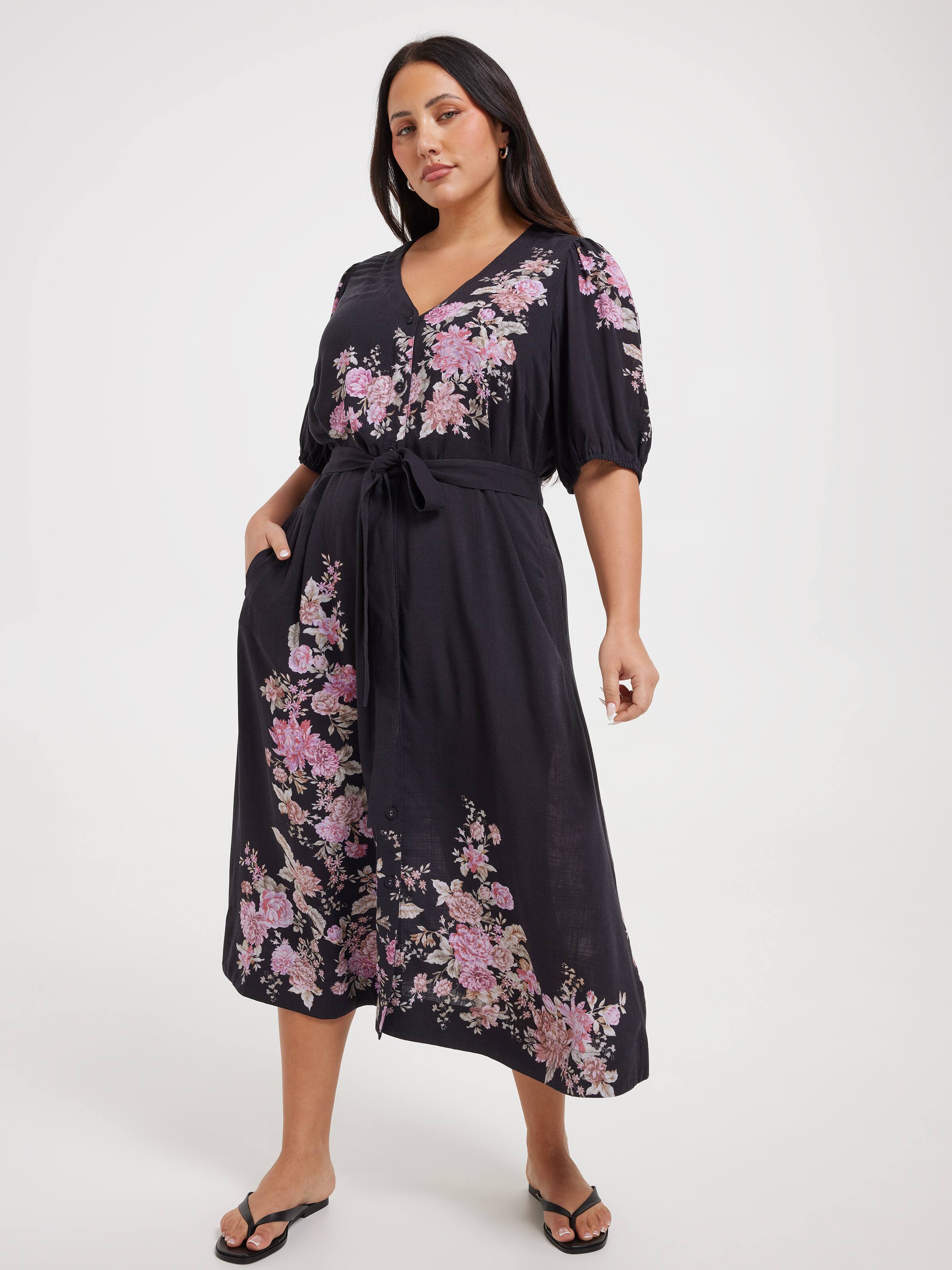 Curve Clementine Floral Dress