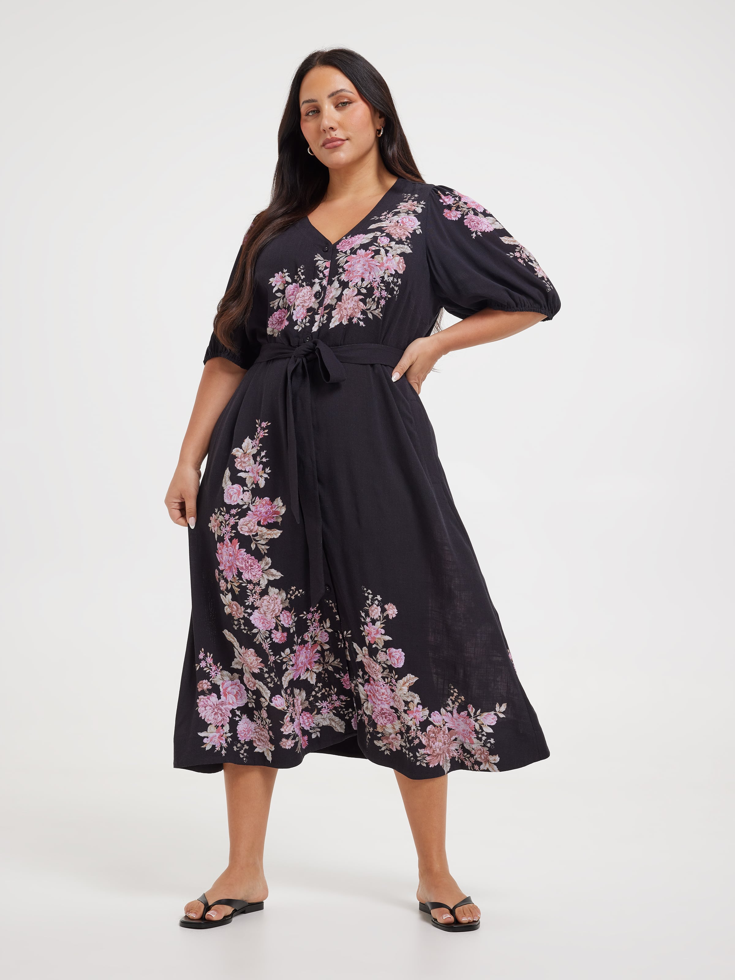 Curve Clementine Floral Dress