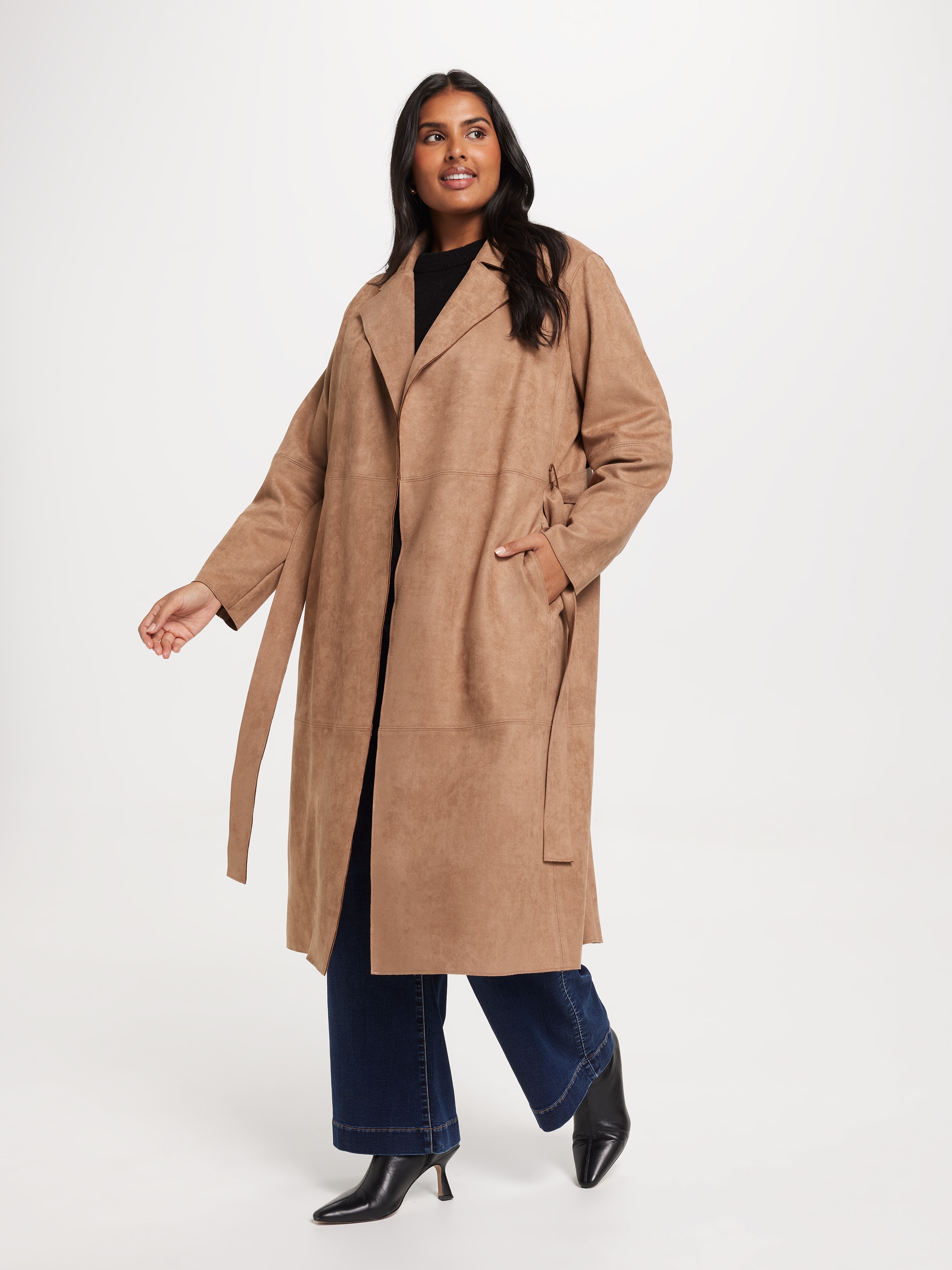 Curve Alison Suedette Seamed Trench