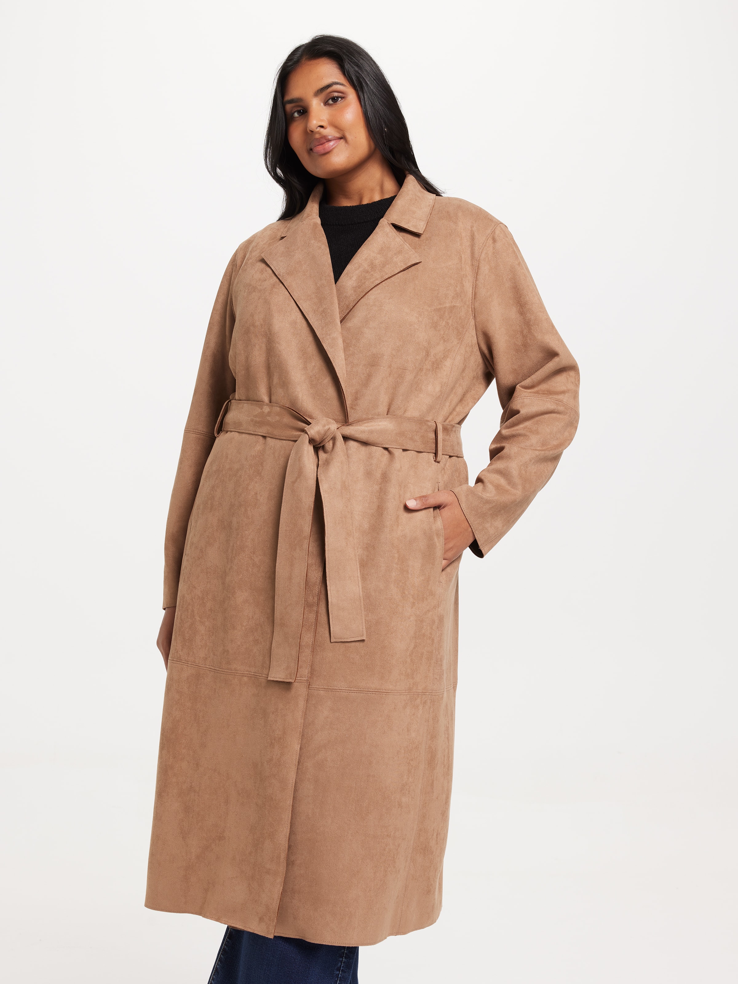 Curve Alison Suedette Seamed Trench