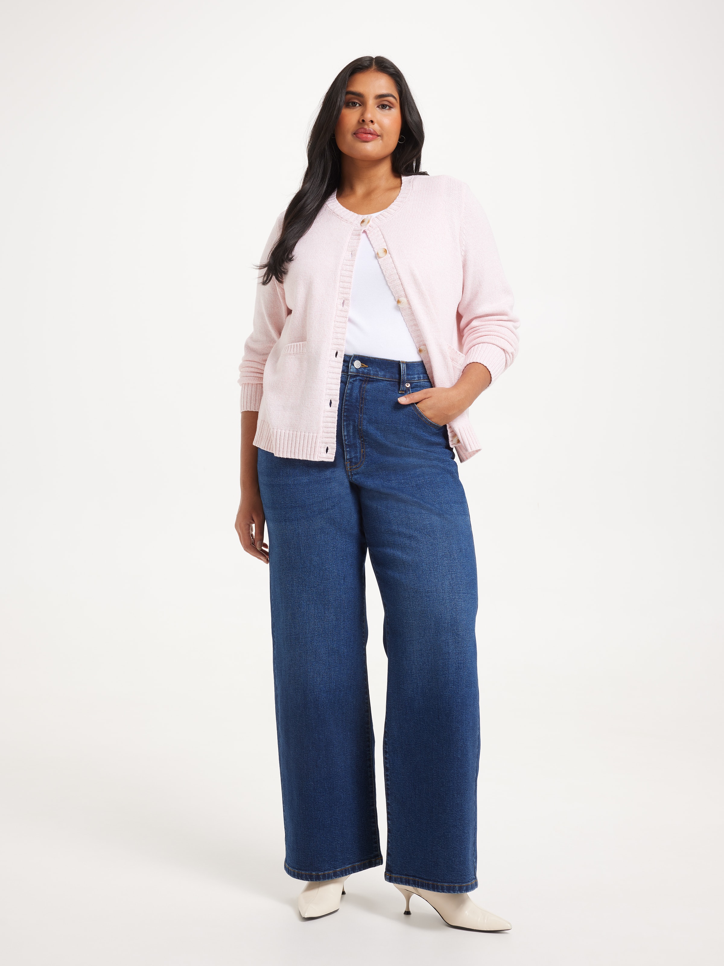 Curve Claire Cropped Crew Neck Cardi