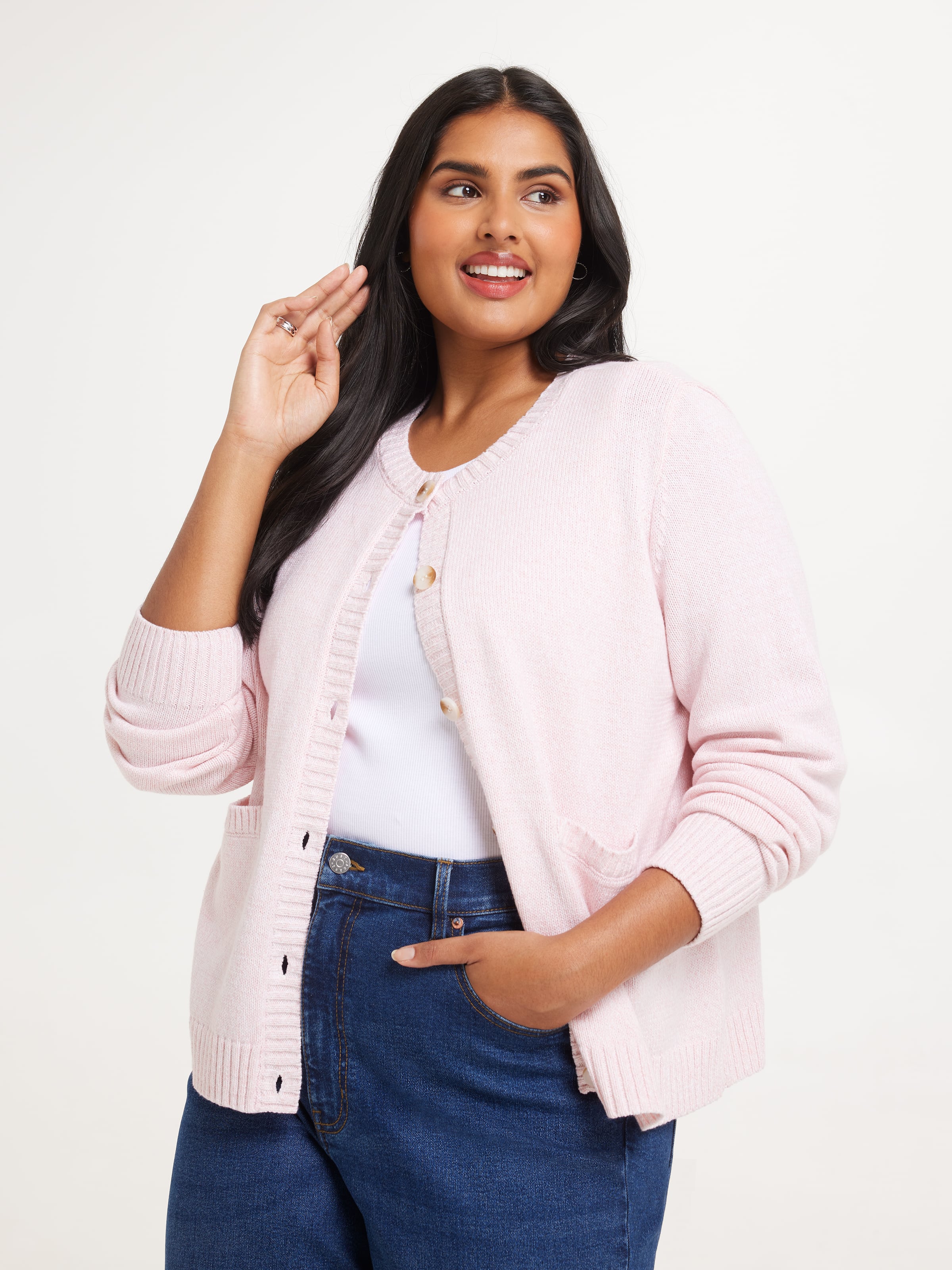 Curve Claire Cropped Crew Neck Cardi