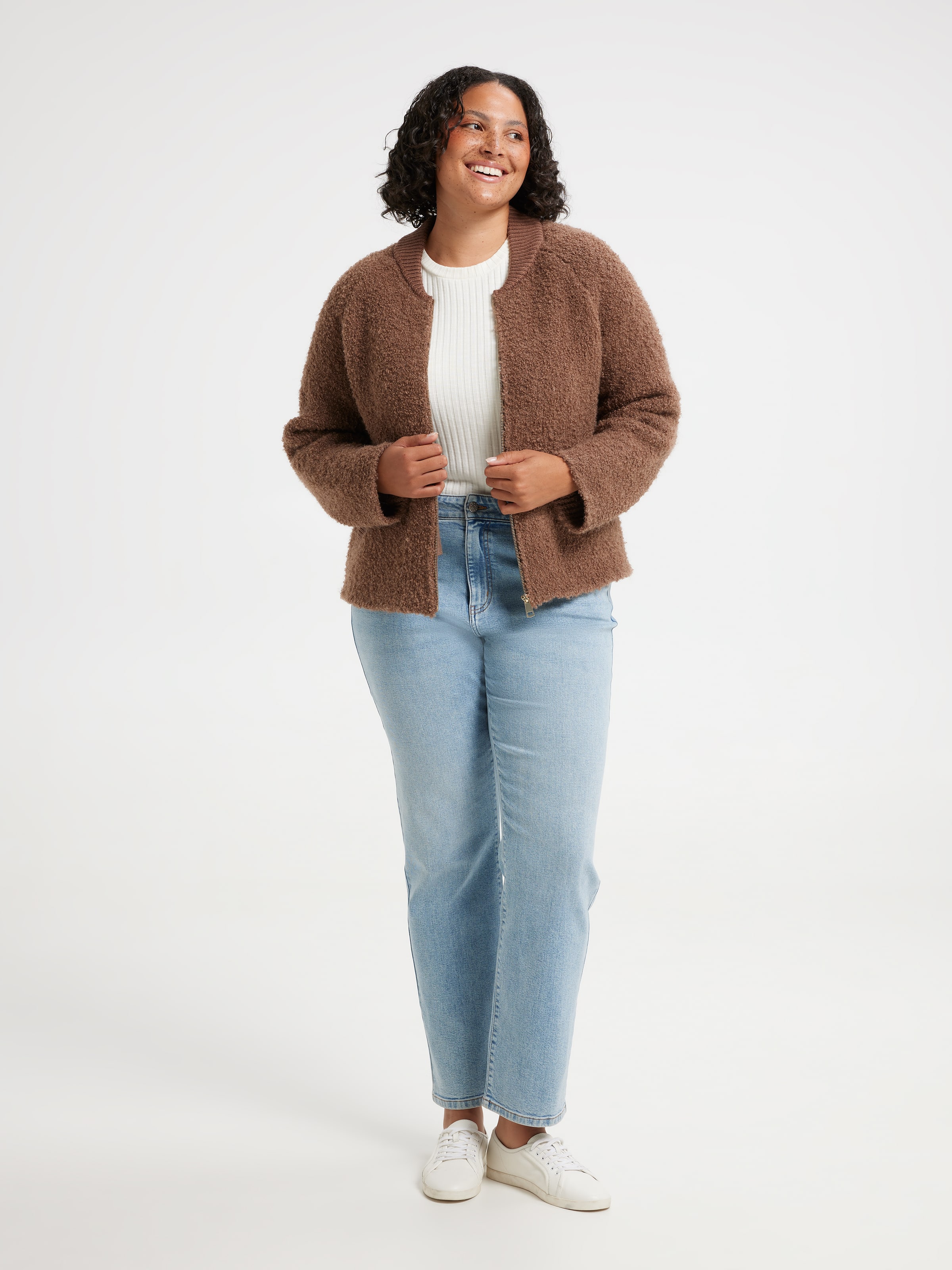 Curve Bree Boucle Knit Bomber