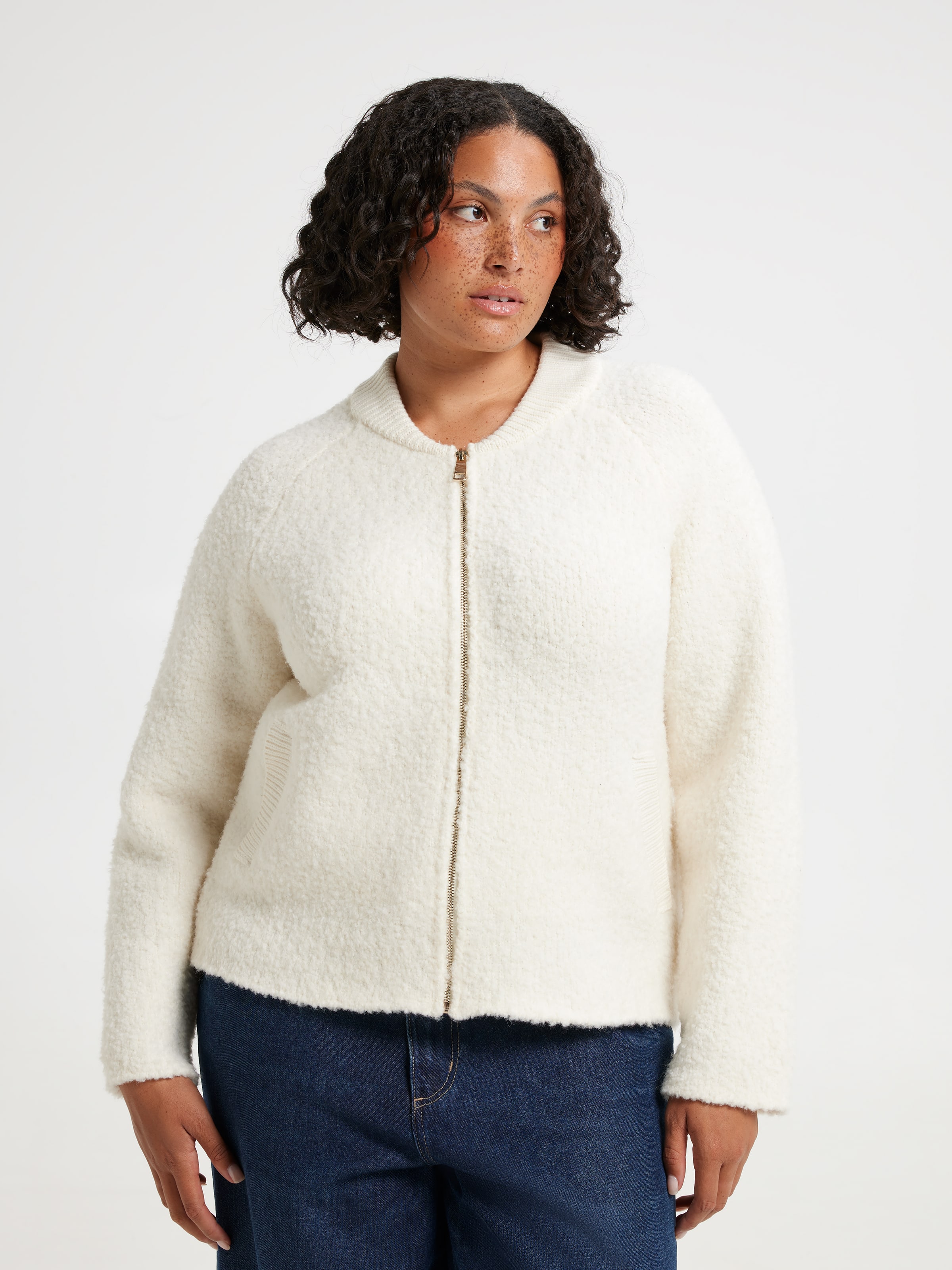 Curve Bree Boucle Knit Bomber