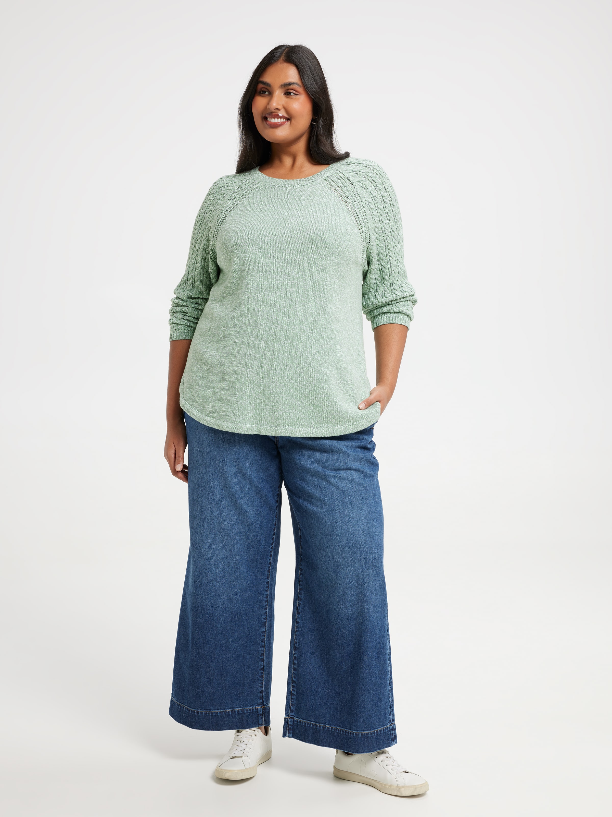 Curve Eva Cable Shoulder Pullover