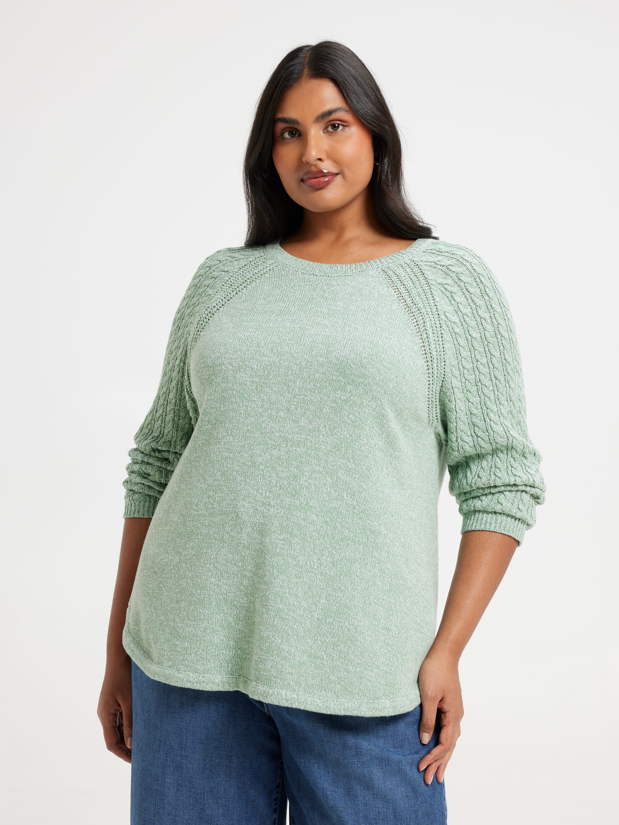 Curve Eva Cable Shoulder Pullover