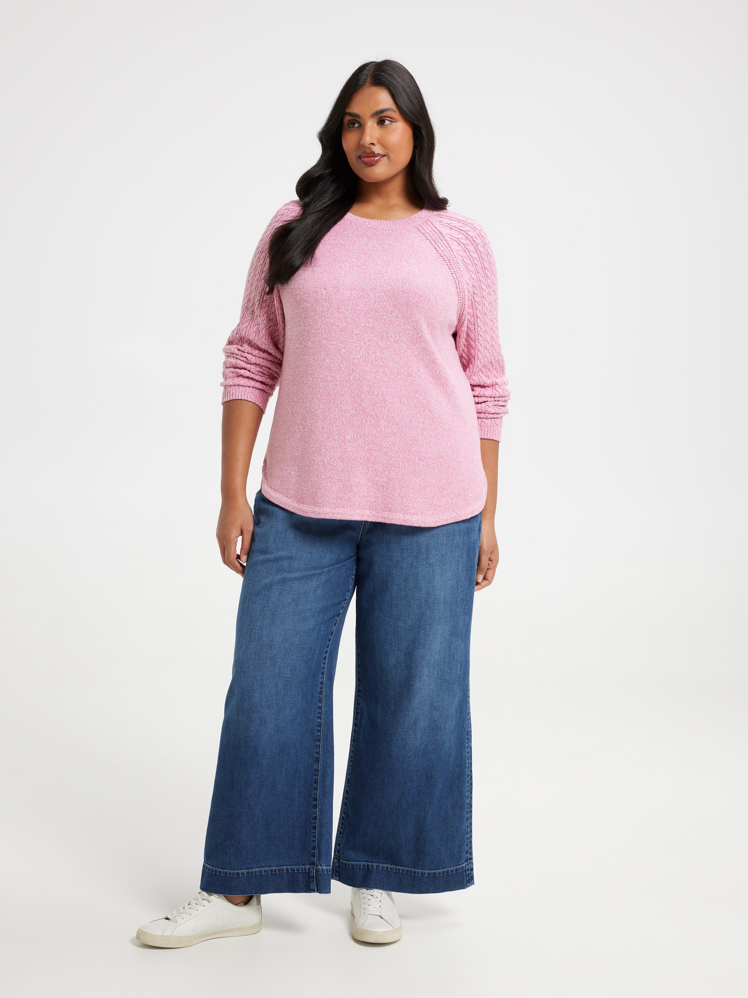 Curve Eva Cable Shoulder Pullover
