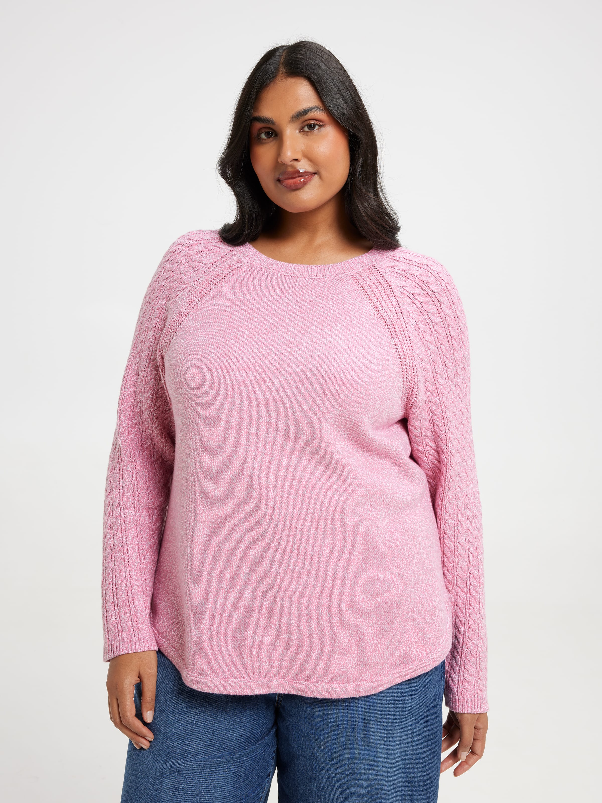 Curve Eva Cable Shoulder Pullover