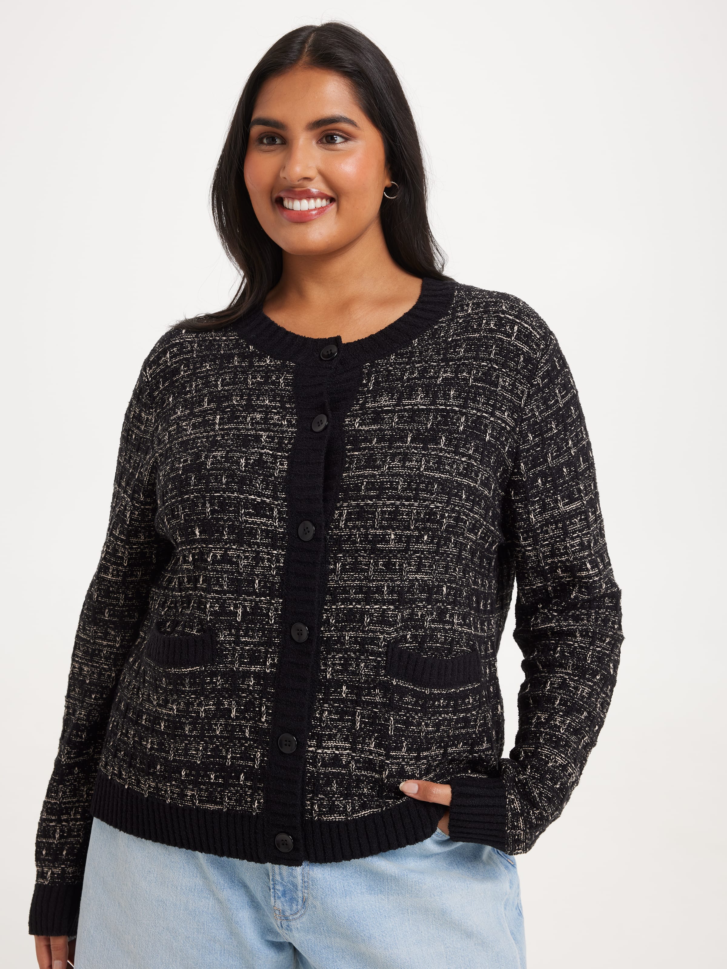 Curve Claire Cropped Crew Neck Cardi