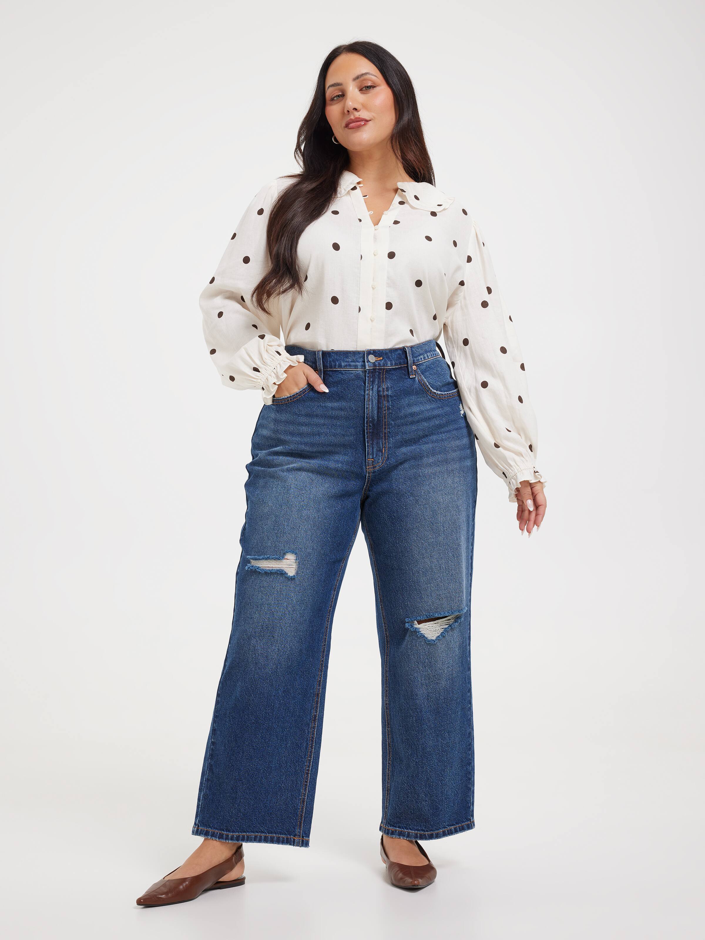 Curve Dorothy Ruffle Collar Blouse