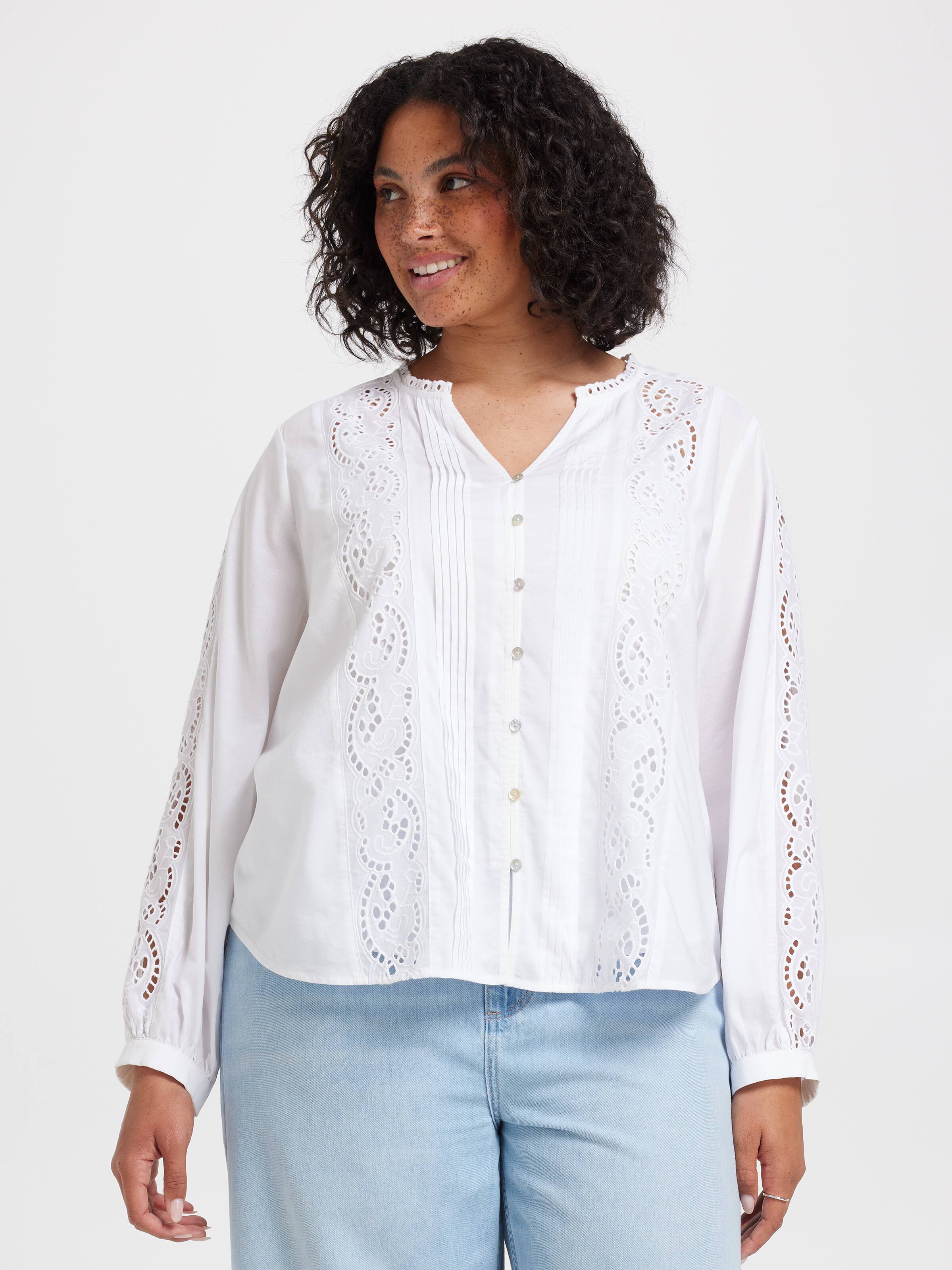 Curve Jamie Lace Insert Blouse
