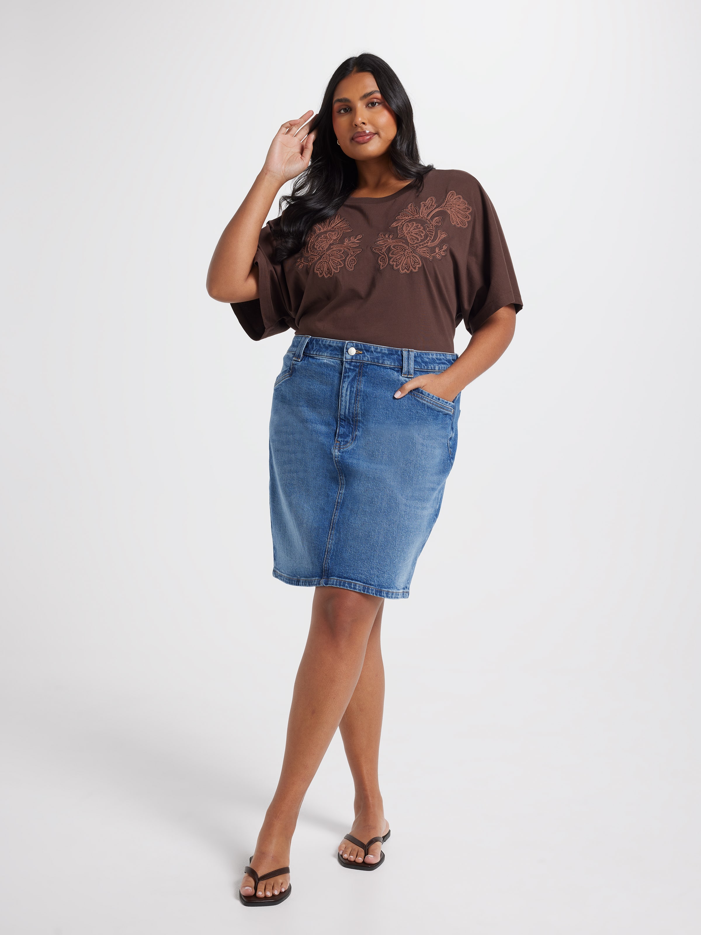 Curve Remi Cutwork Dolman Top