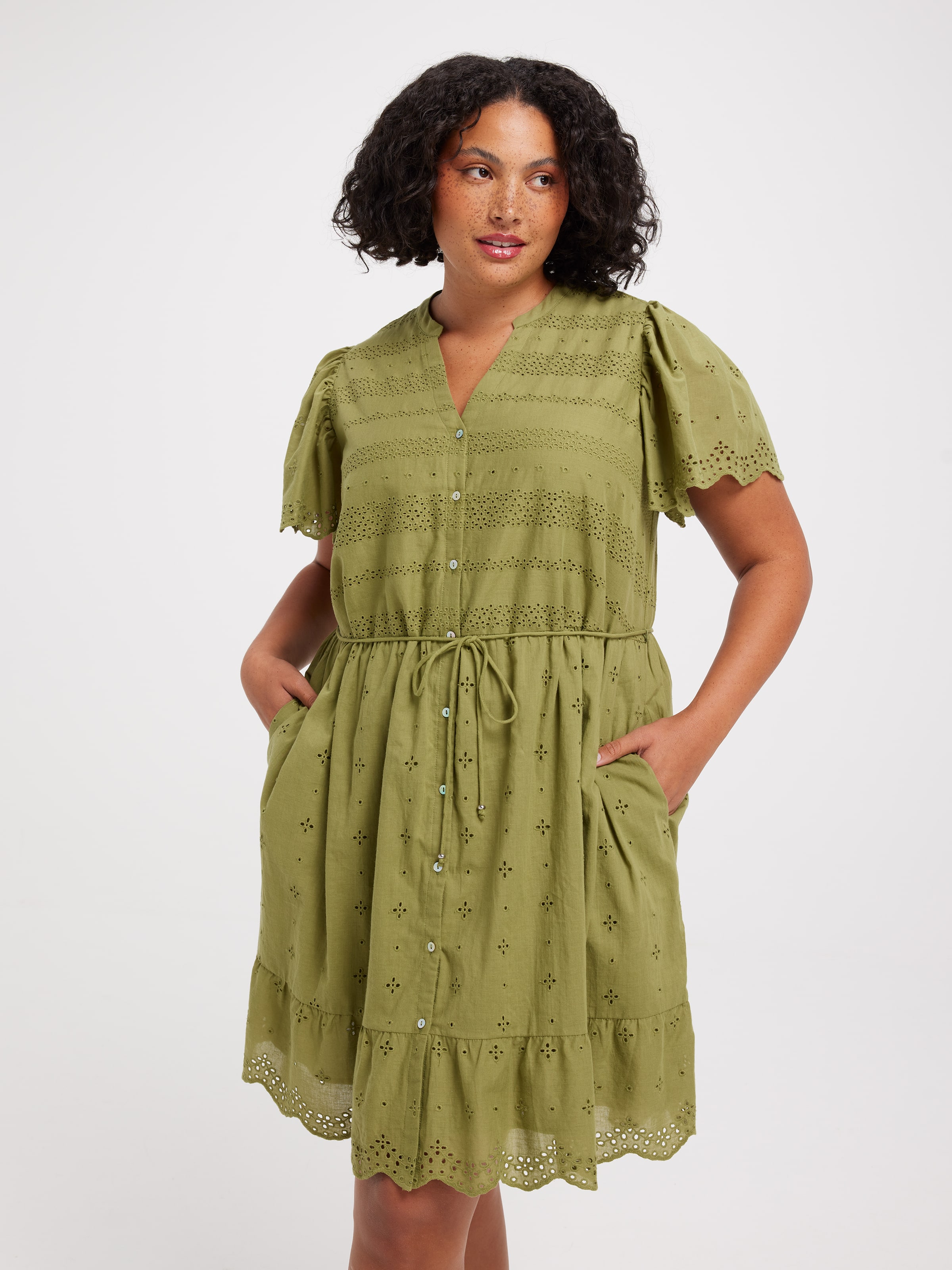 Curve Tahlulah Flutter Sleeve Dress