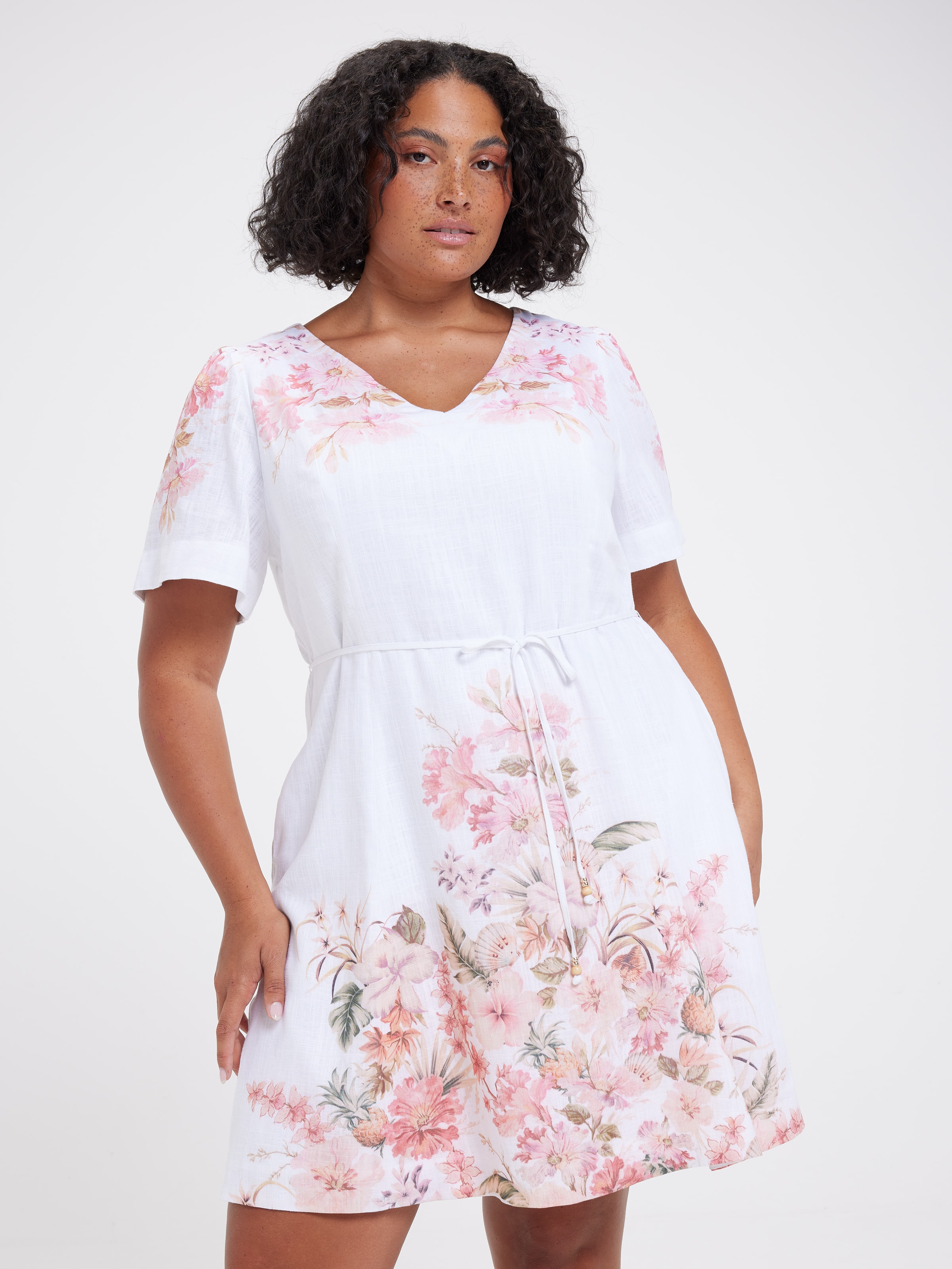 Curve Cate Seam Detail Mini Dress