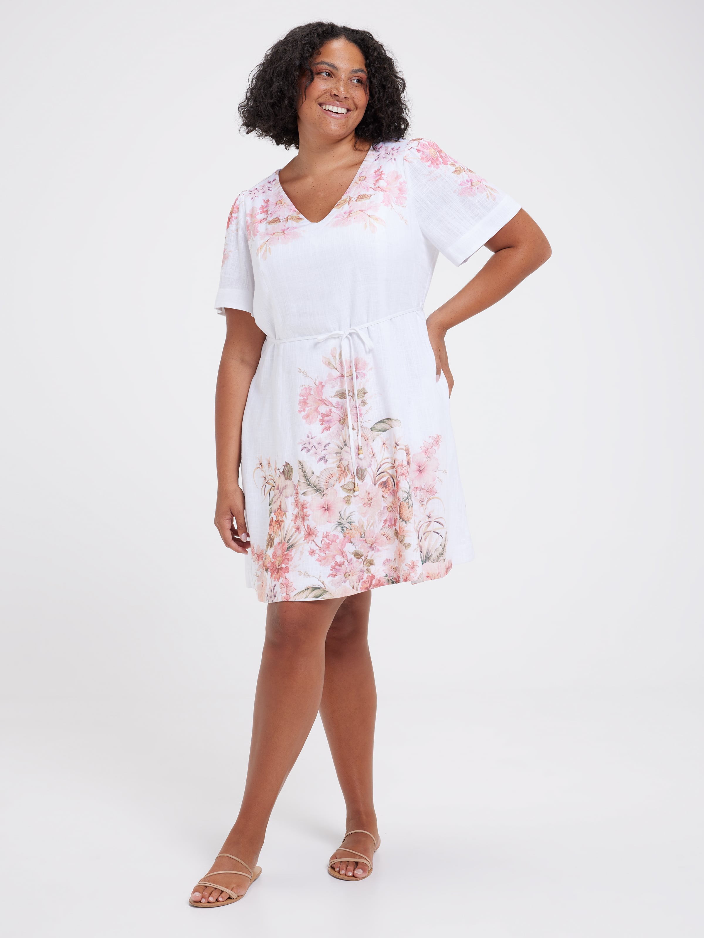 Curve Cate Seam Detail Mini Dress