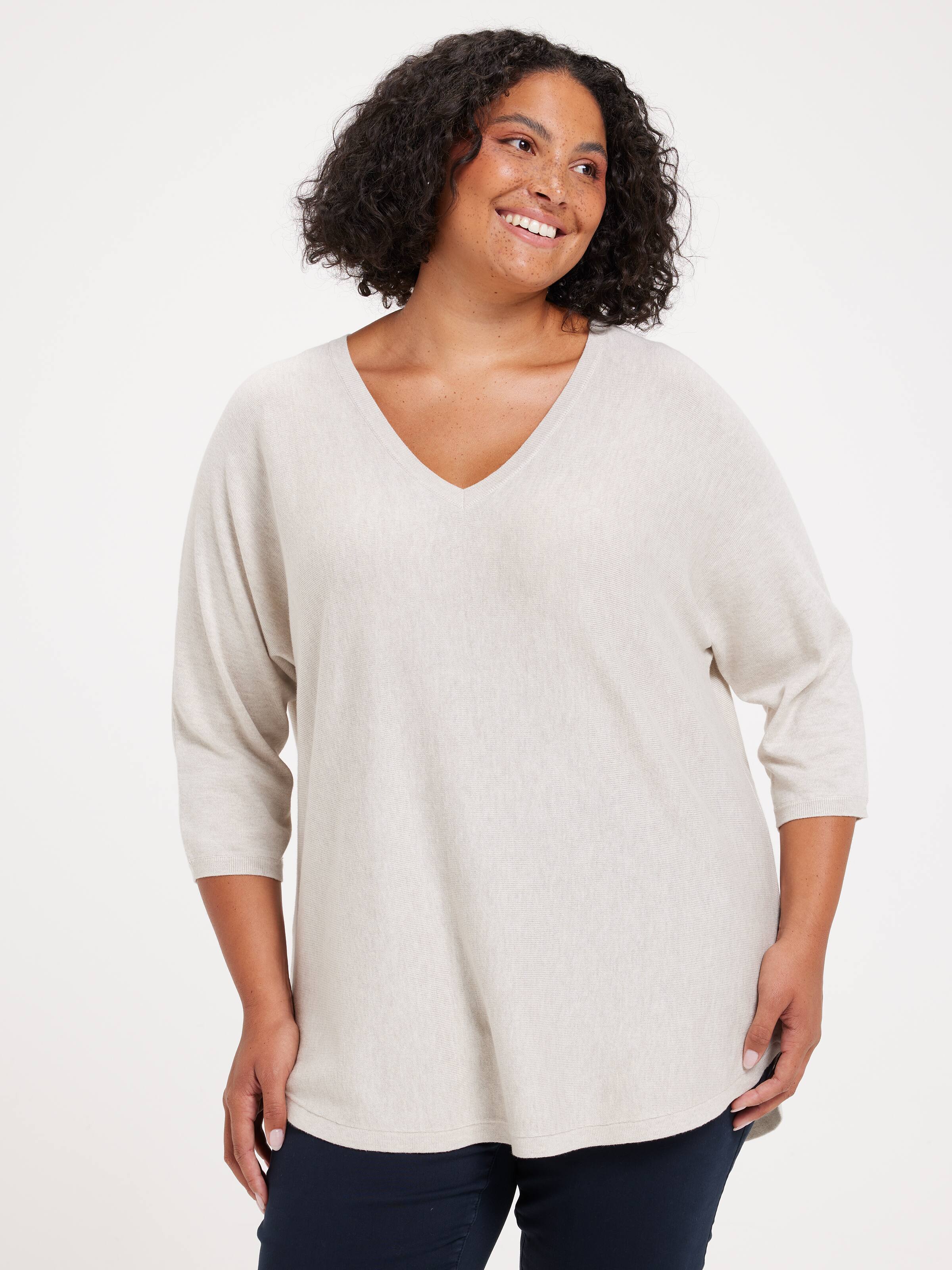 Curve Jacquline 3/4 Sleeve Pullover