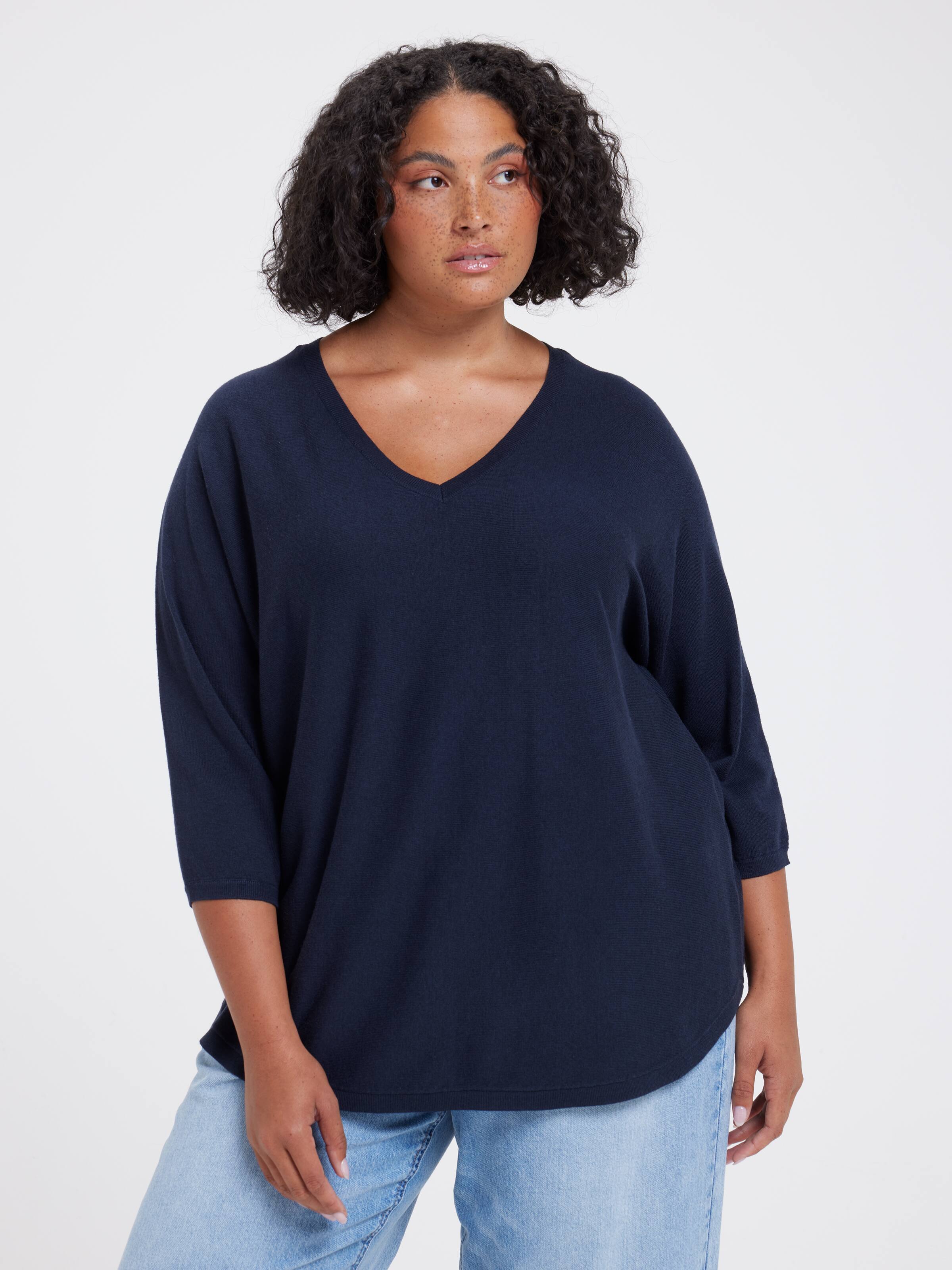 Curve Jacquline 3/4 Sleeve Pullover