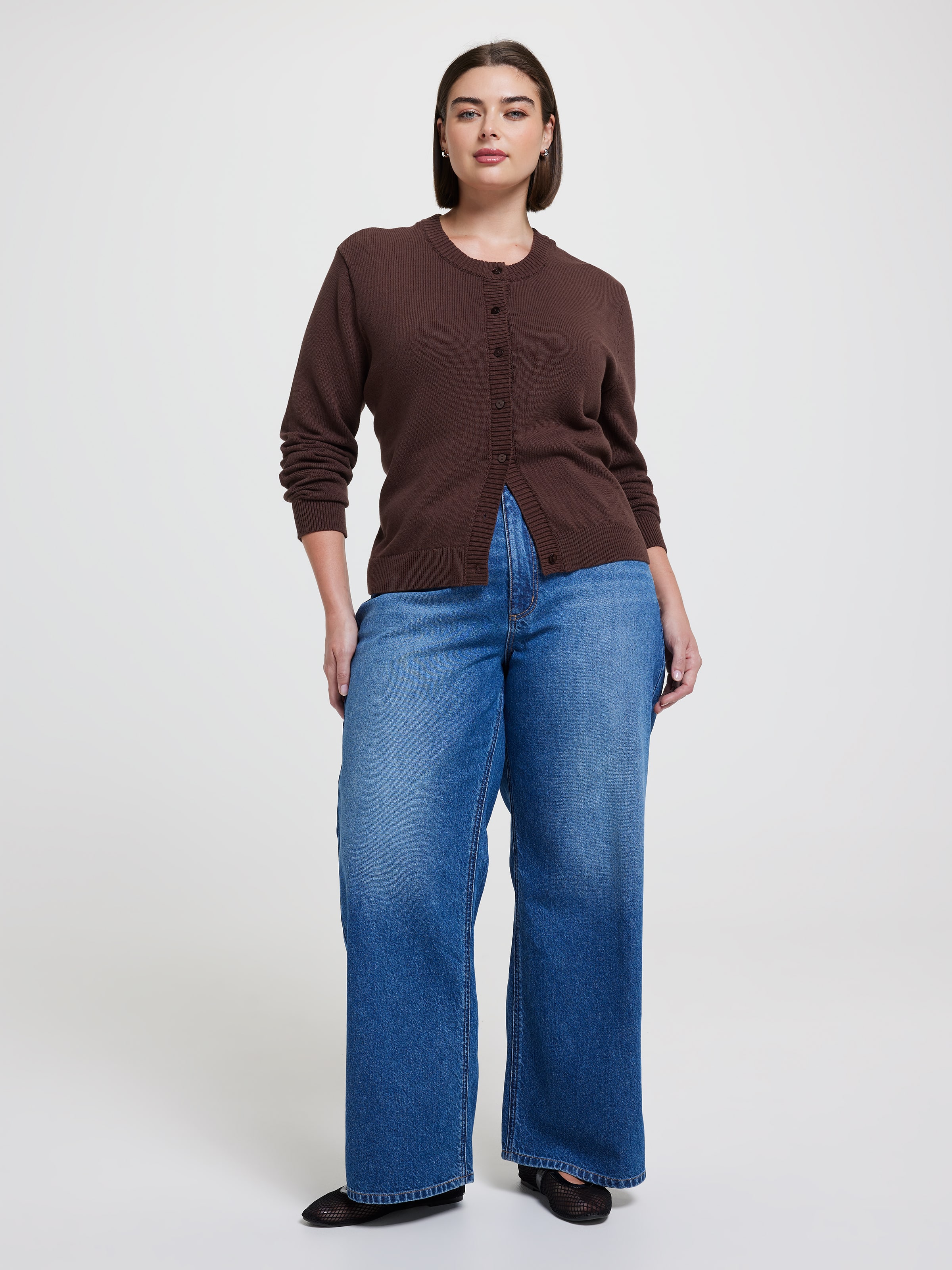 Curve Haley Cotton Crew Neck Cardi