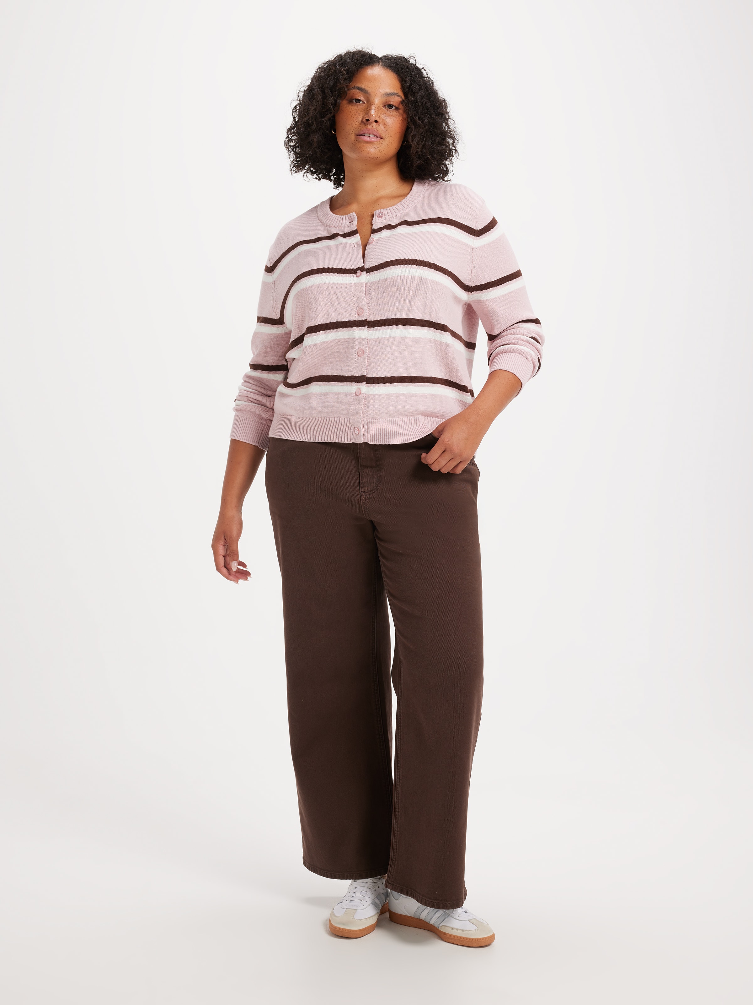 Curve Haley Cotton Crew Neck Cardi