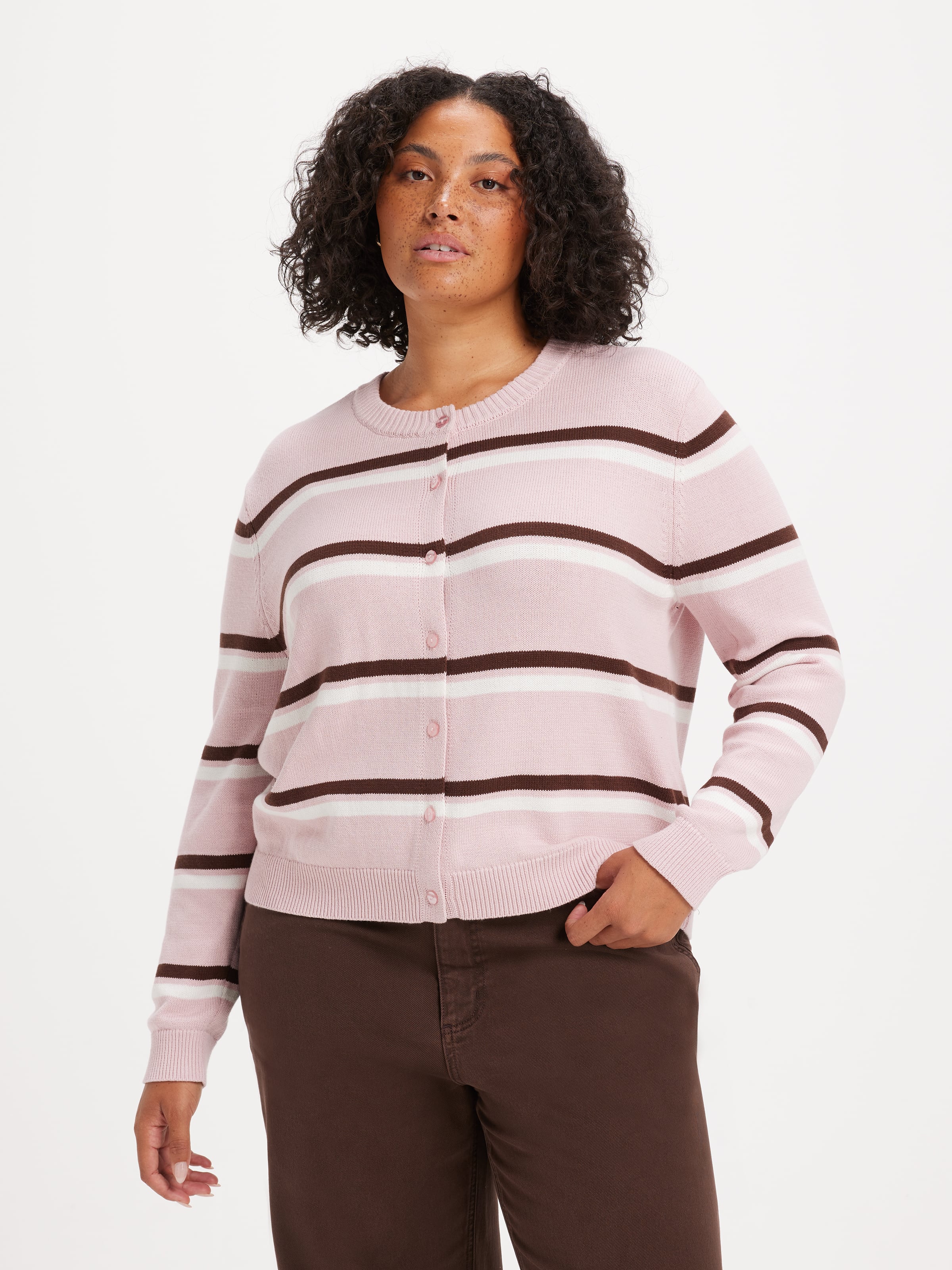 Curve Haley Cotton Crew Neck Cardi