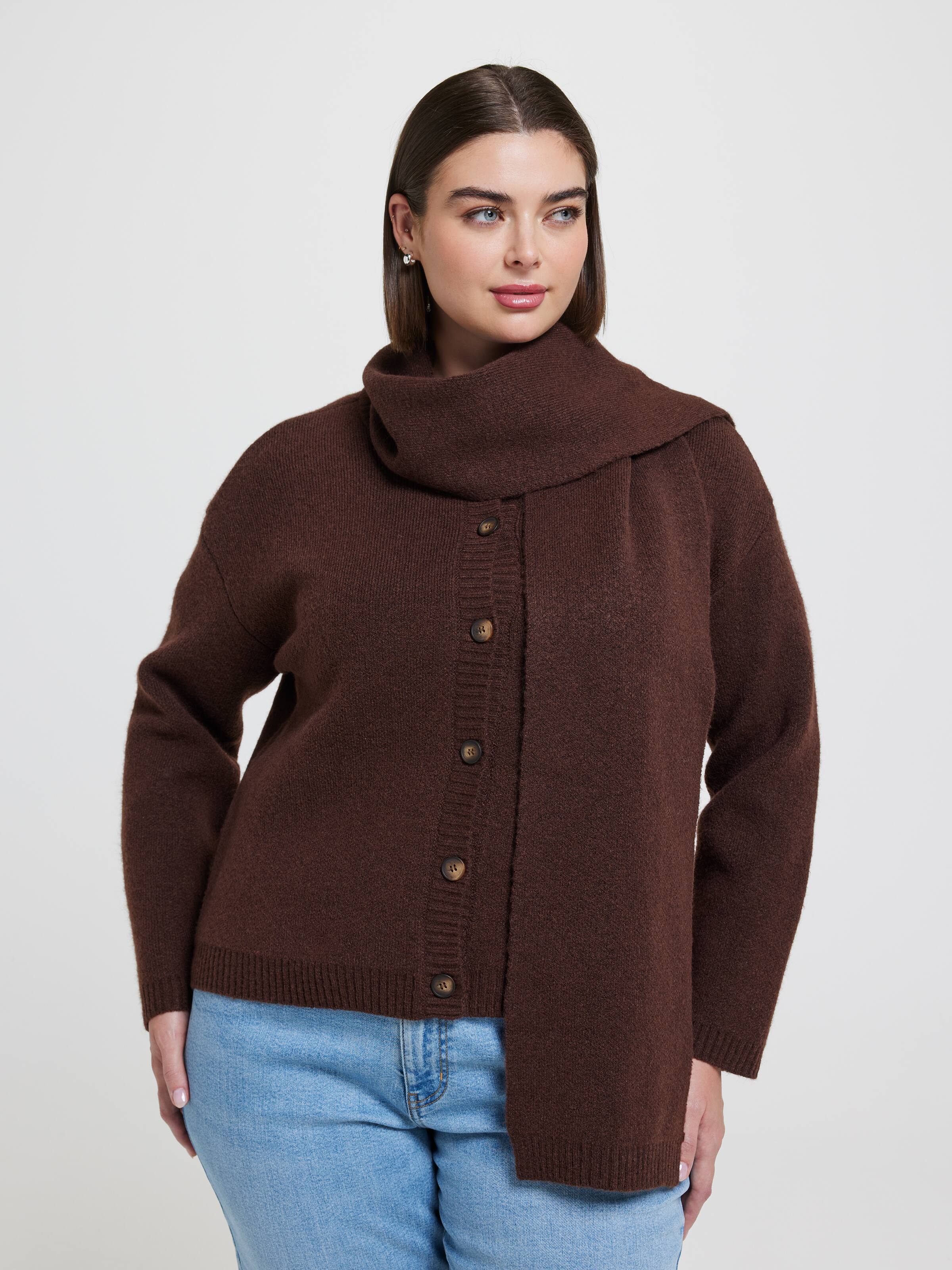 Curve Edina Attached Scarf Cardi