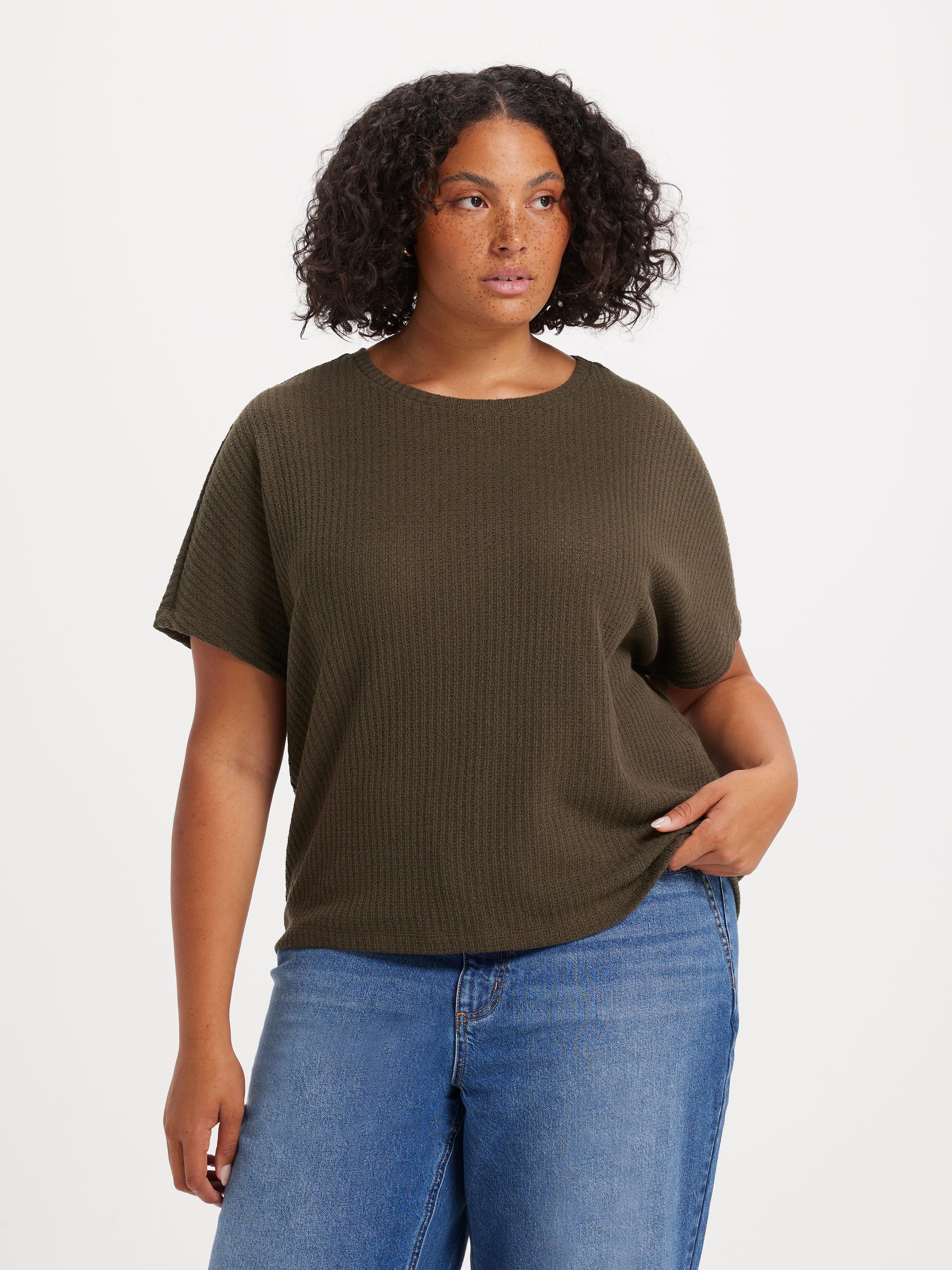 Curve Harper Batwing Textured Tee