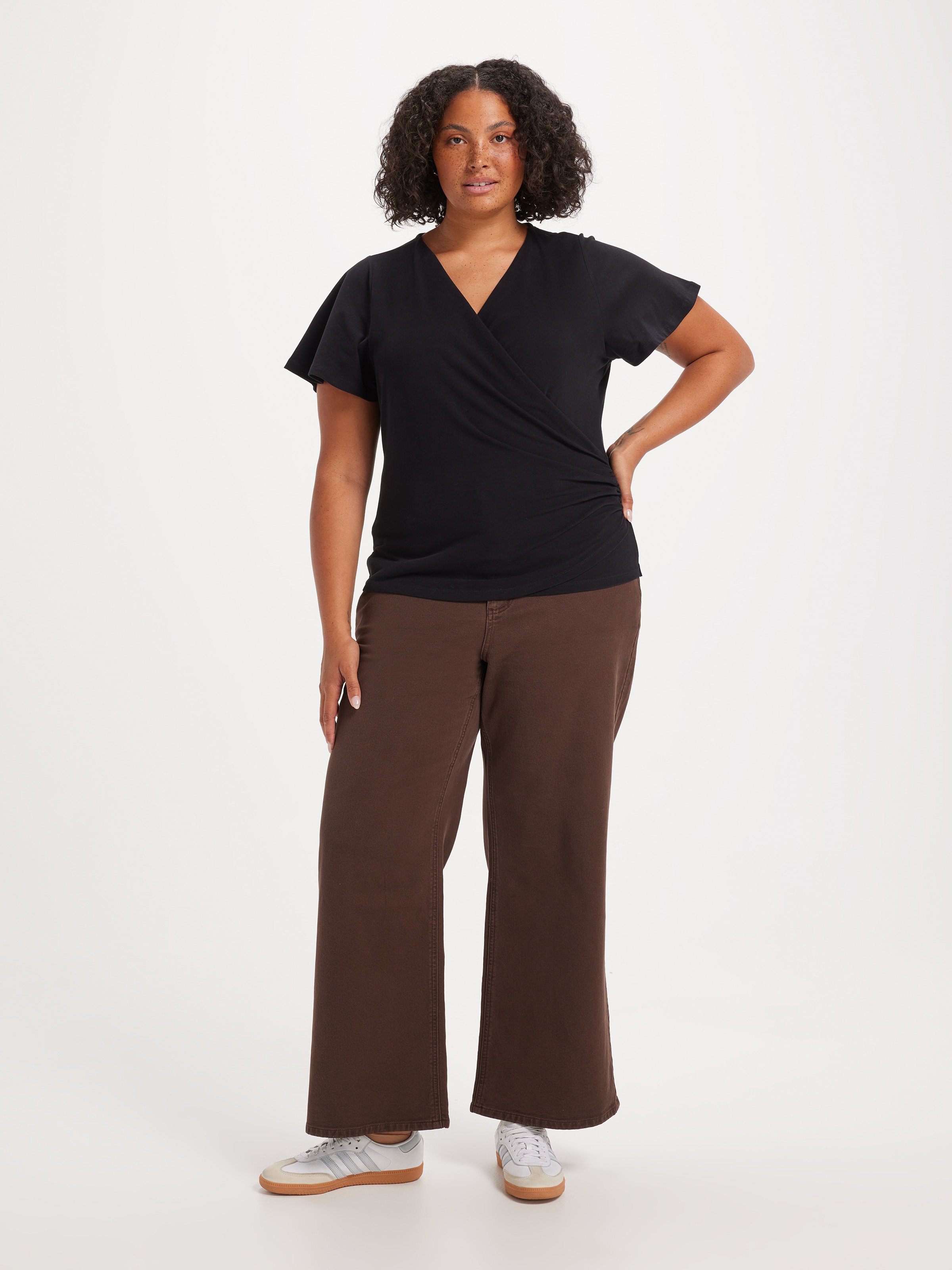 Curve Jemma Flutter Sleeve Wrap Top