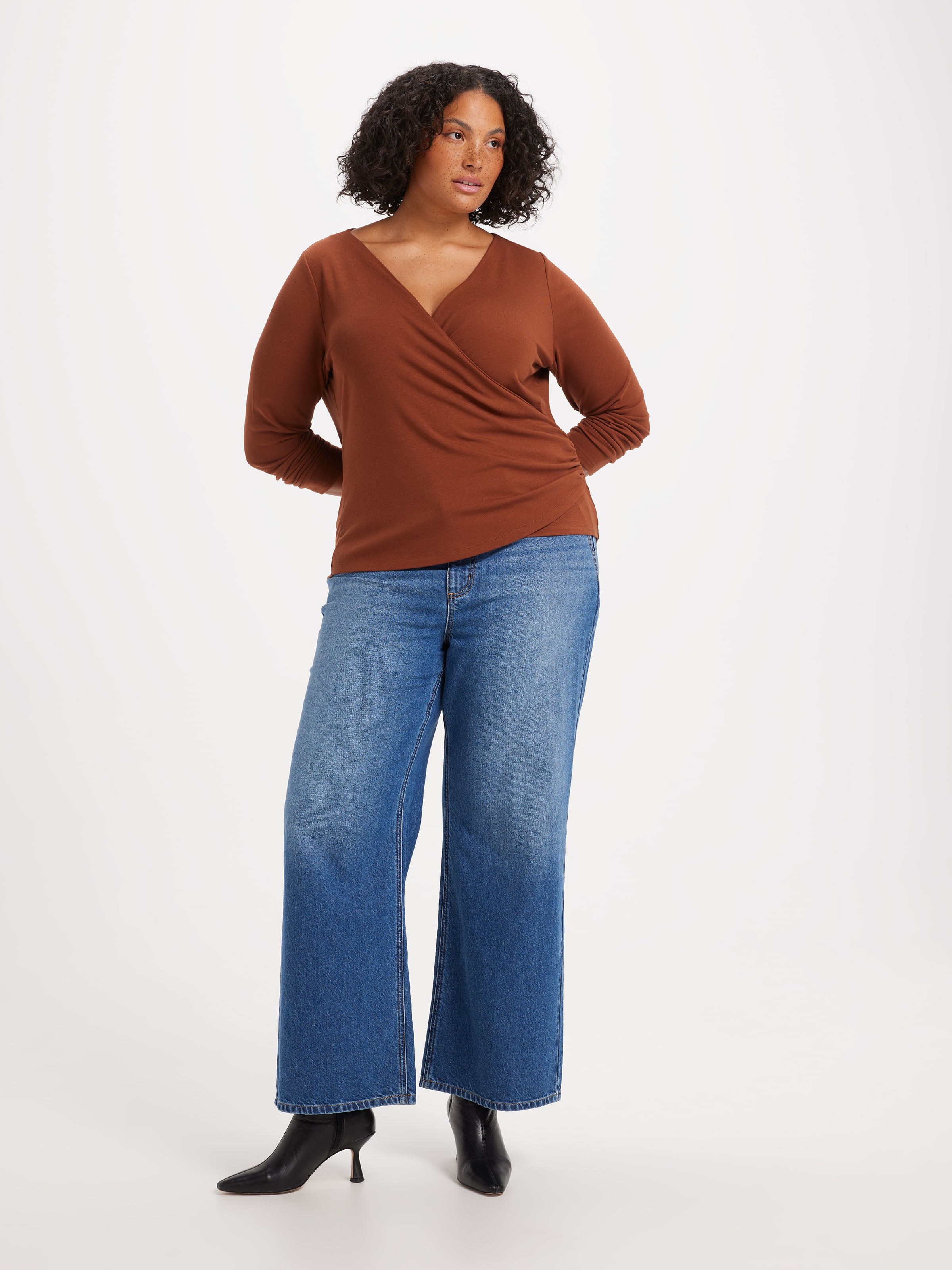 Curve Gracie Wrap Long Sleeve Top