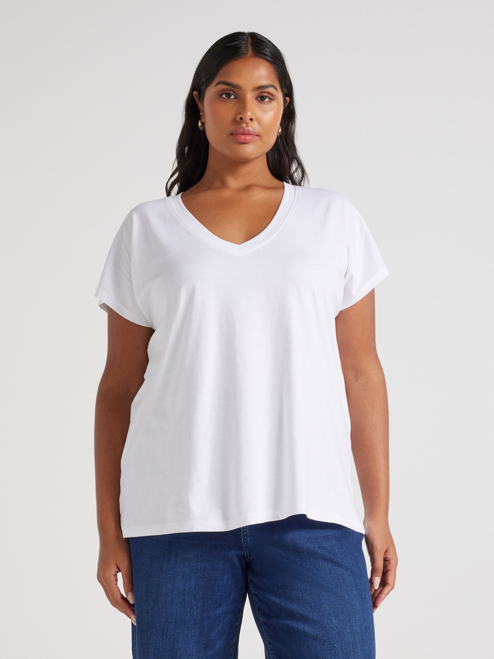Curve Signature V-Neck Tee