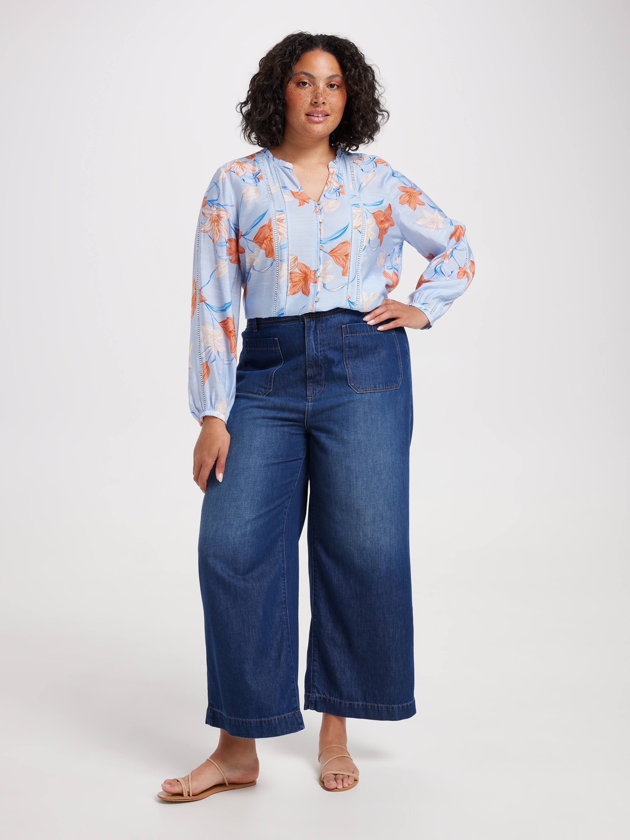 Curve Jamie Lace Insert Blouse