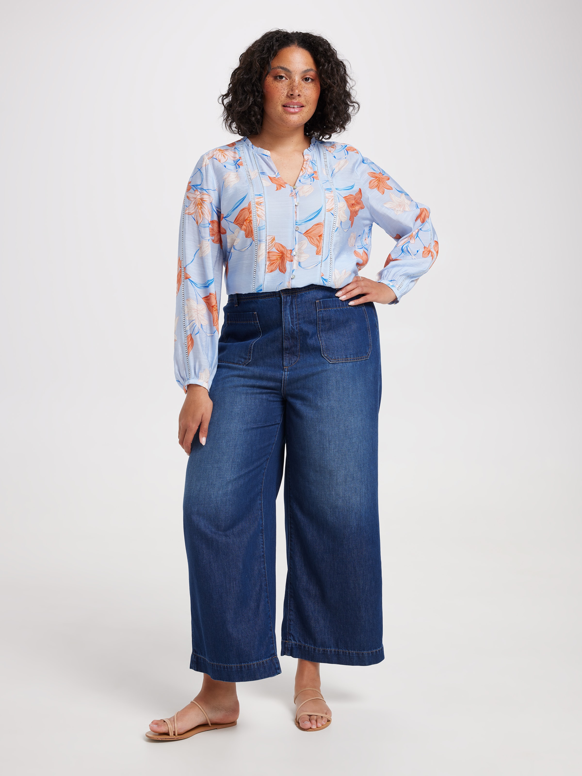 Curve Jamie Lace Insert Blouse