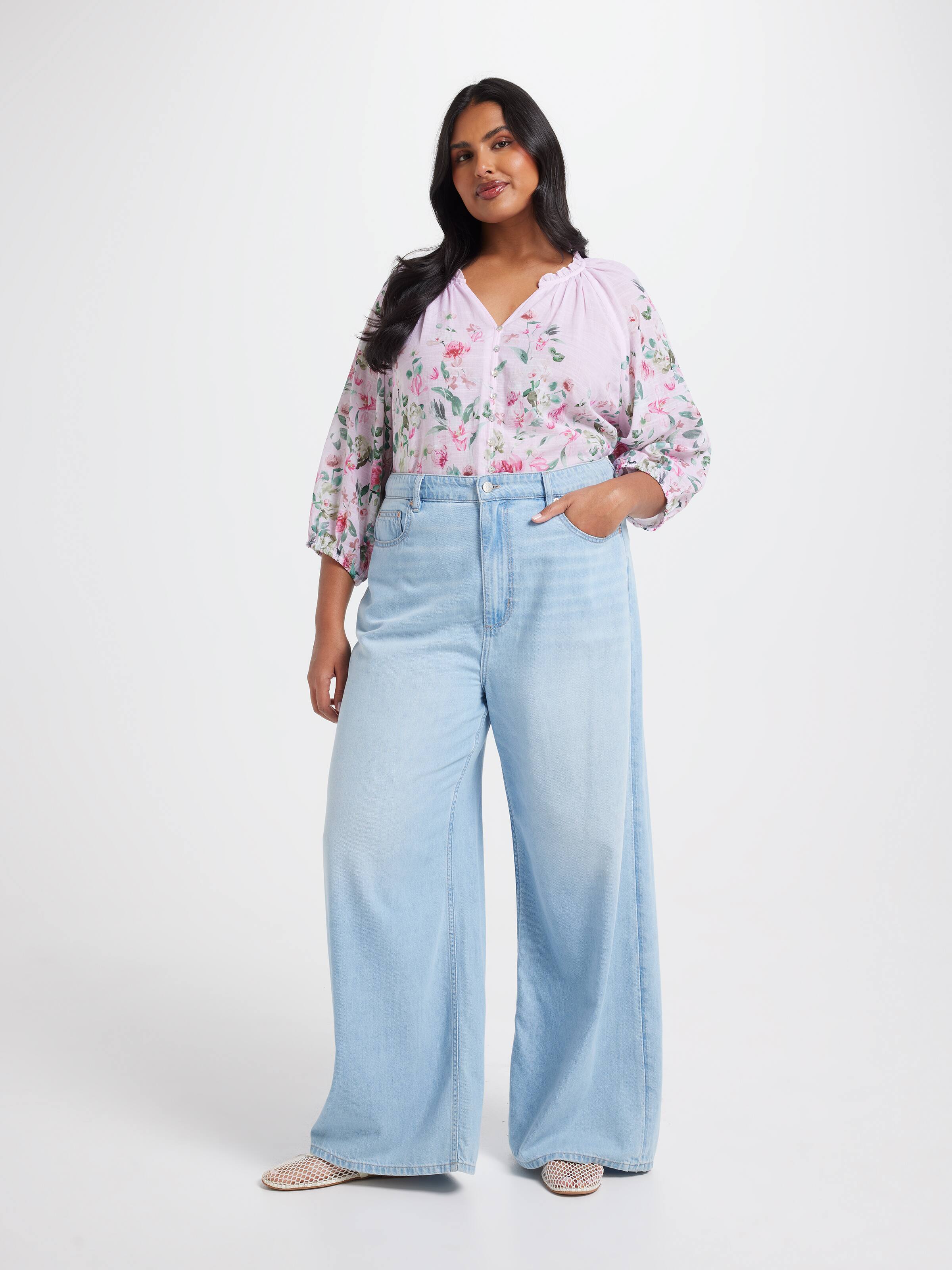 Curve Flora Sleeve Blouse