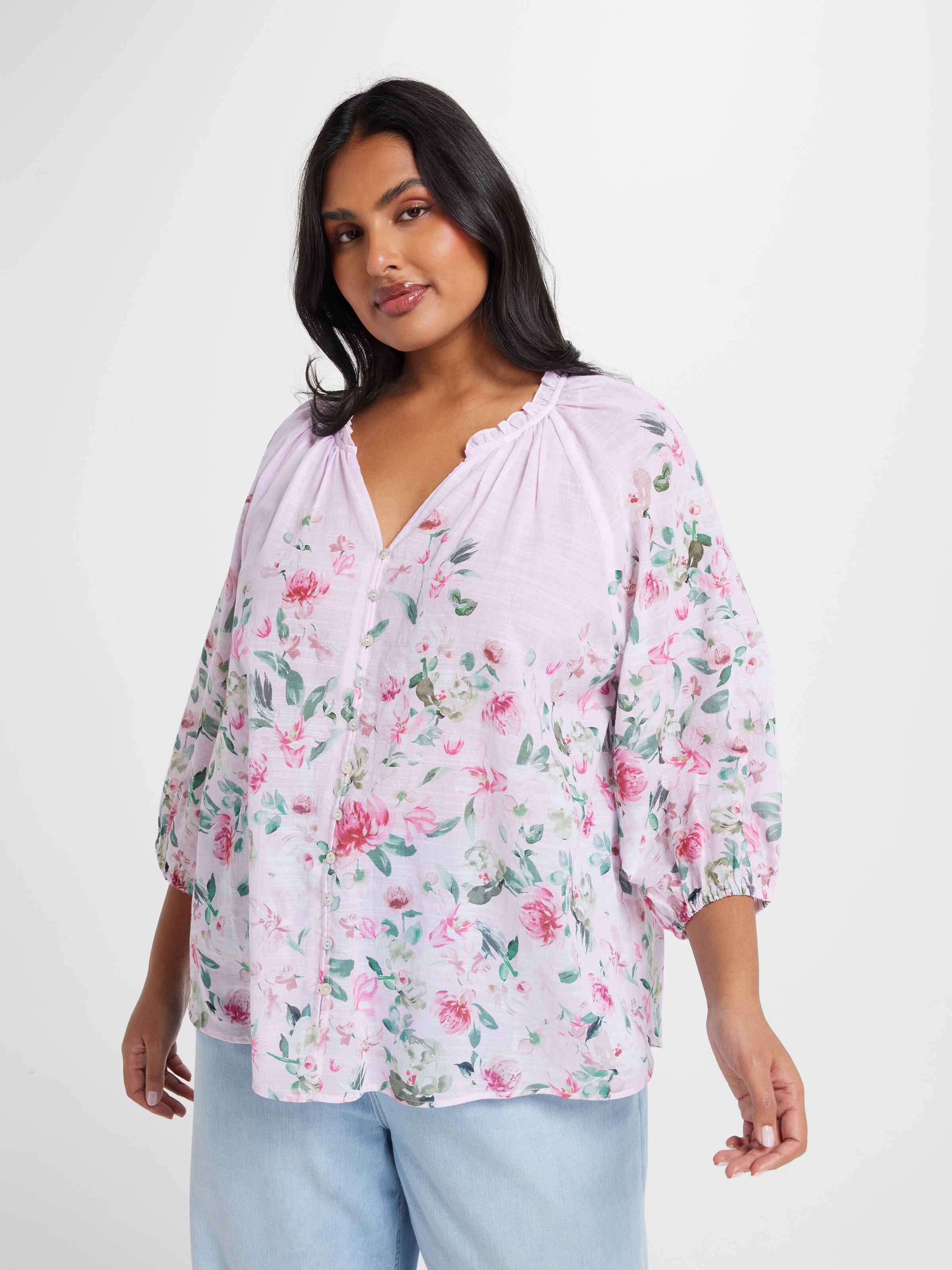 Curve Flora Sleeve Blouse