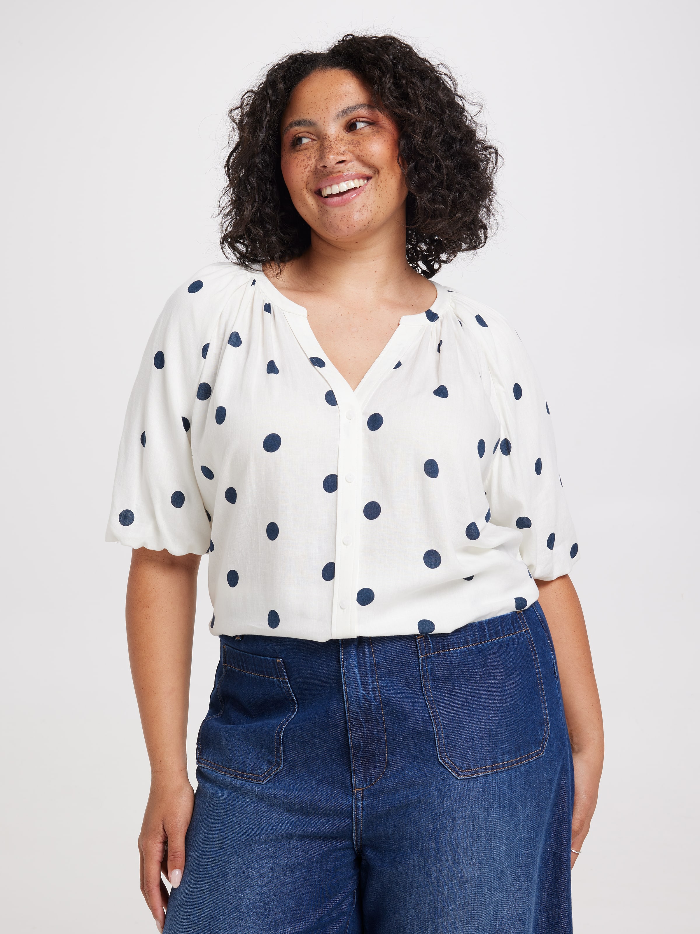 Curve Aliyah Bubble Sleeve Shirt