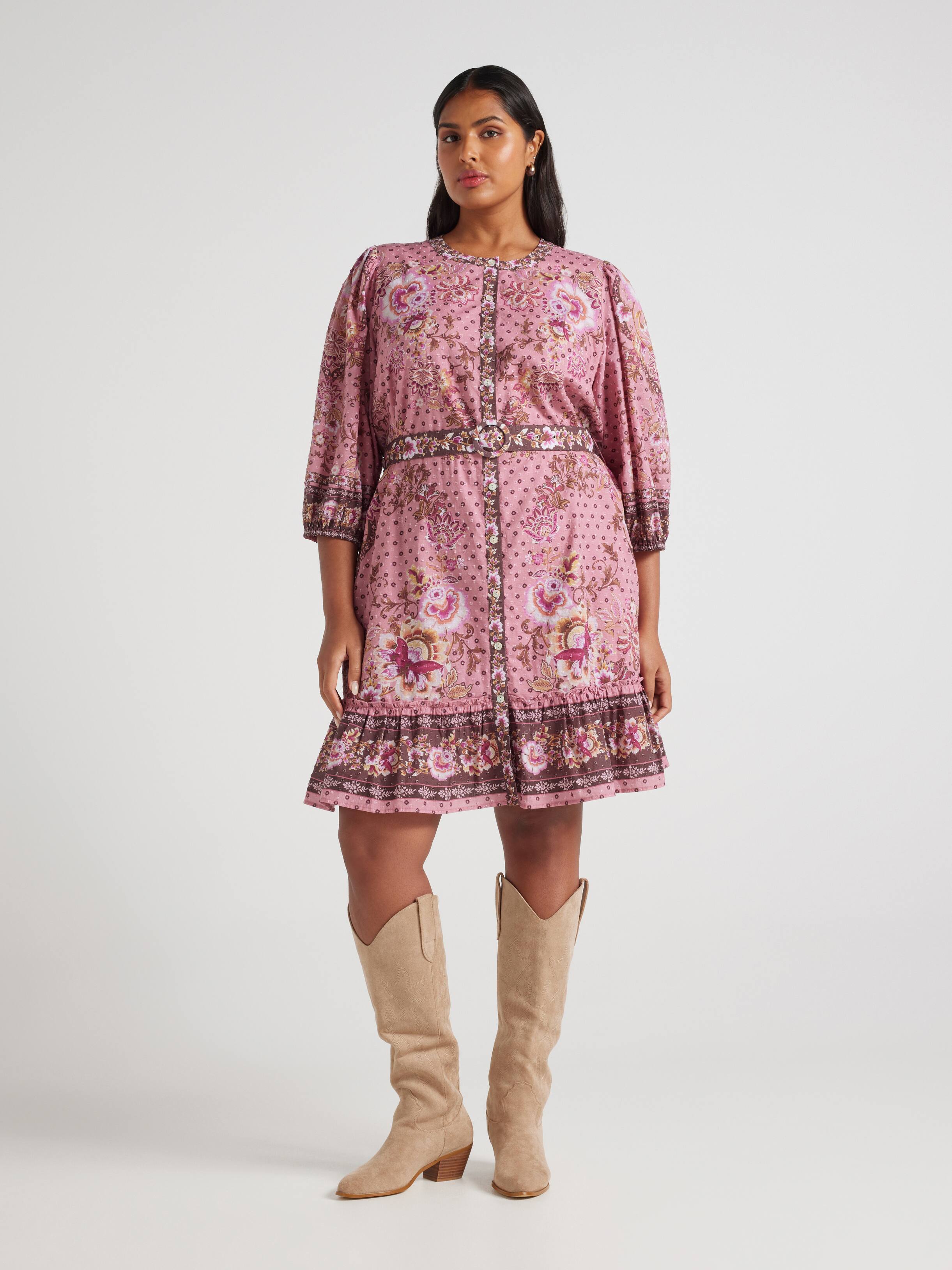 Curve Jodie Button Through Mini Dress