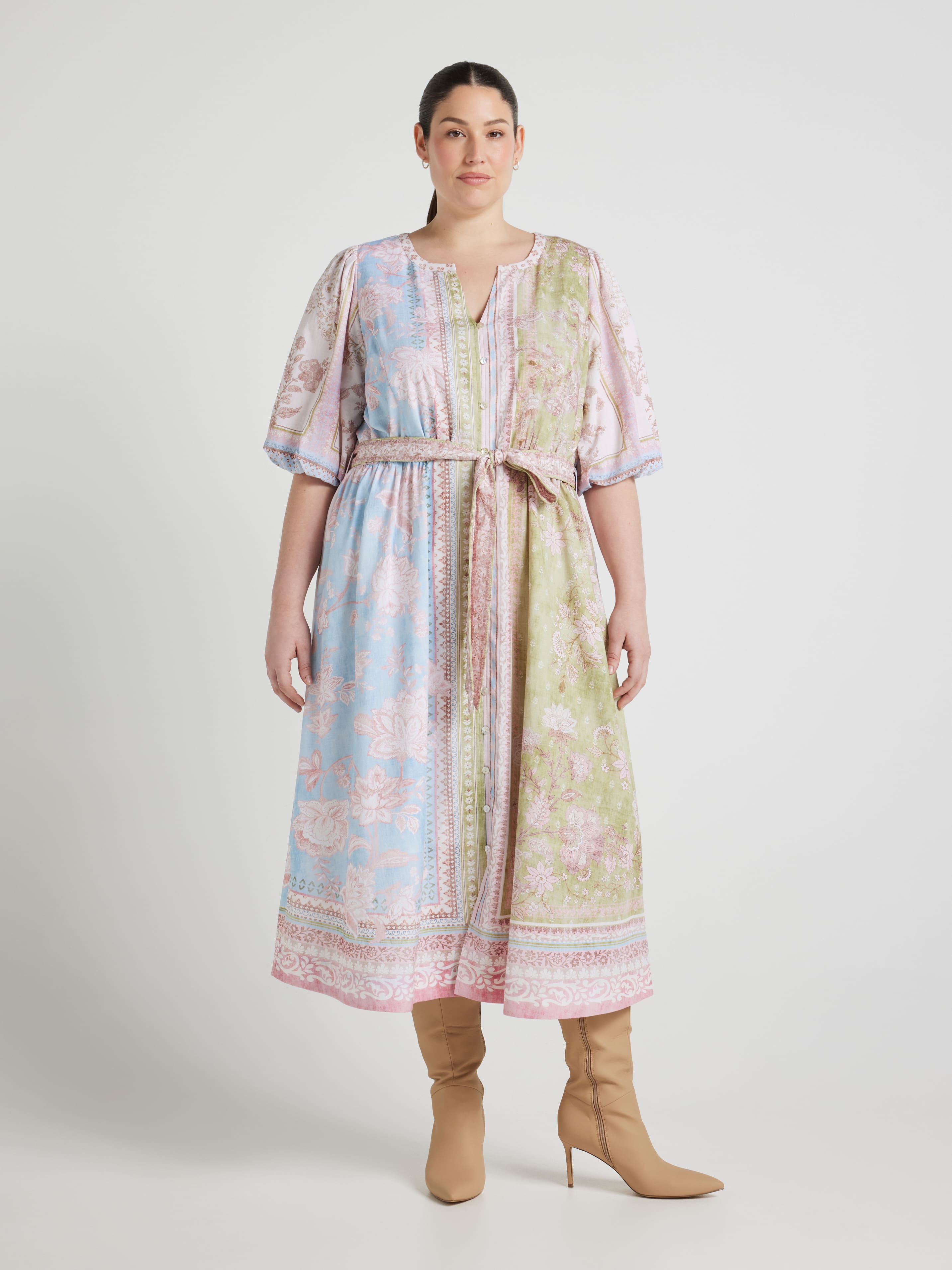 Curve Stella Button Thru Midi Dress