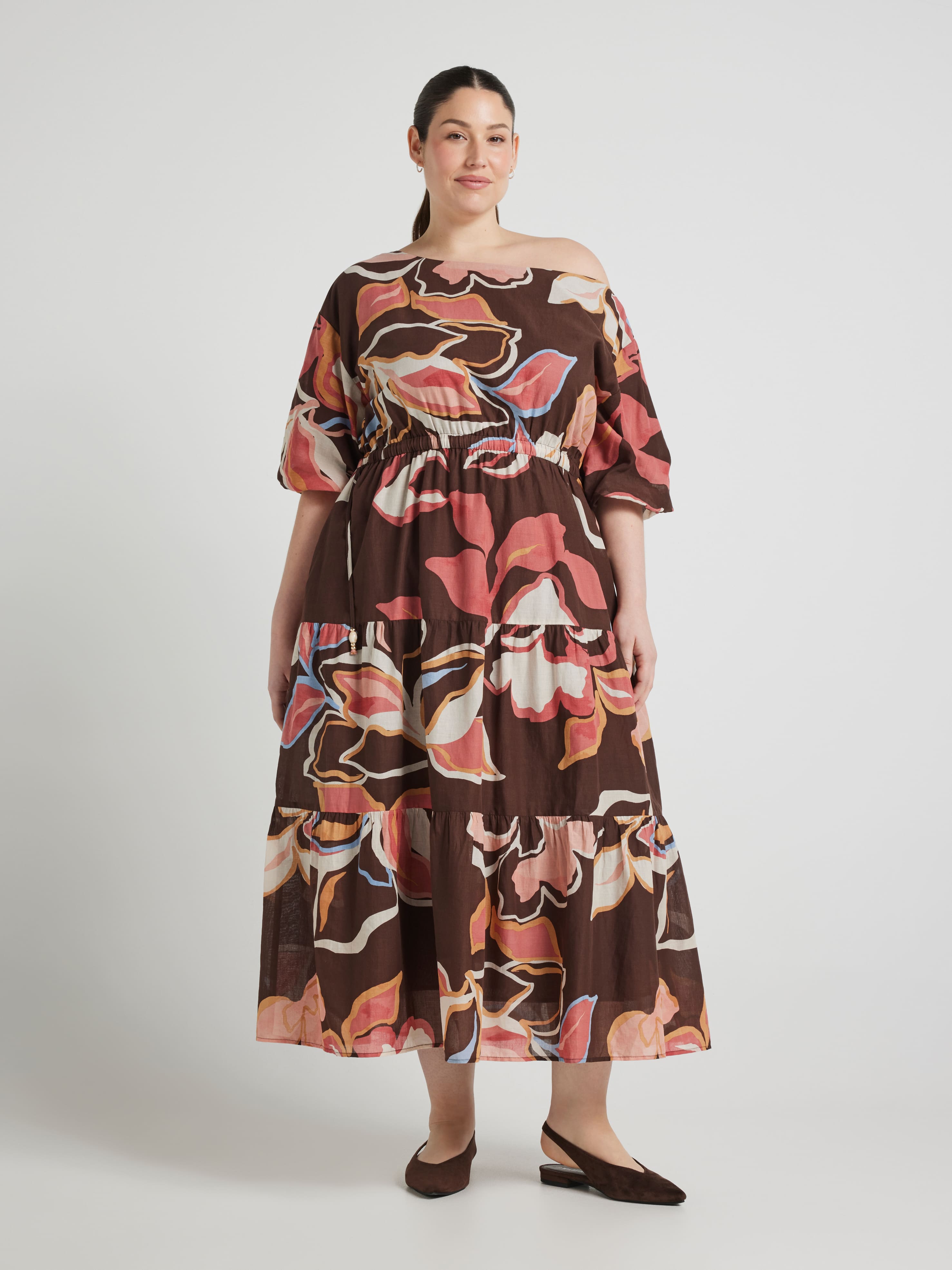 Curve Opal Off The Shoulder Midi Dress