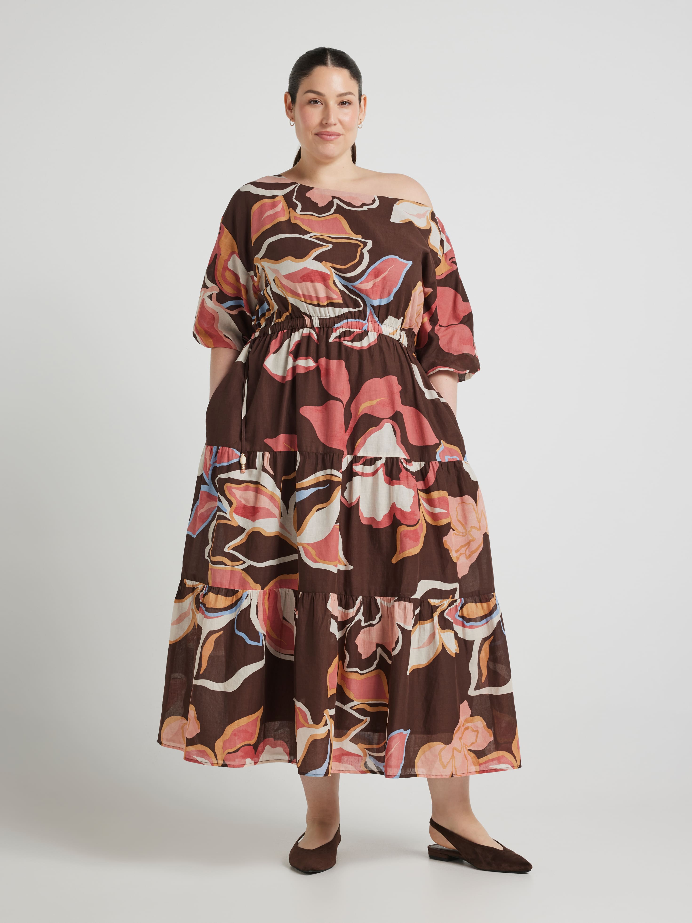 Curve Opal Off The Shoulder Midi Dress