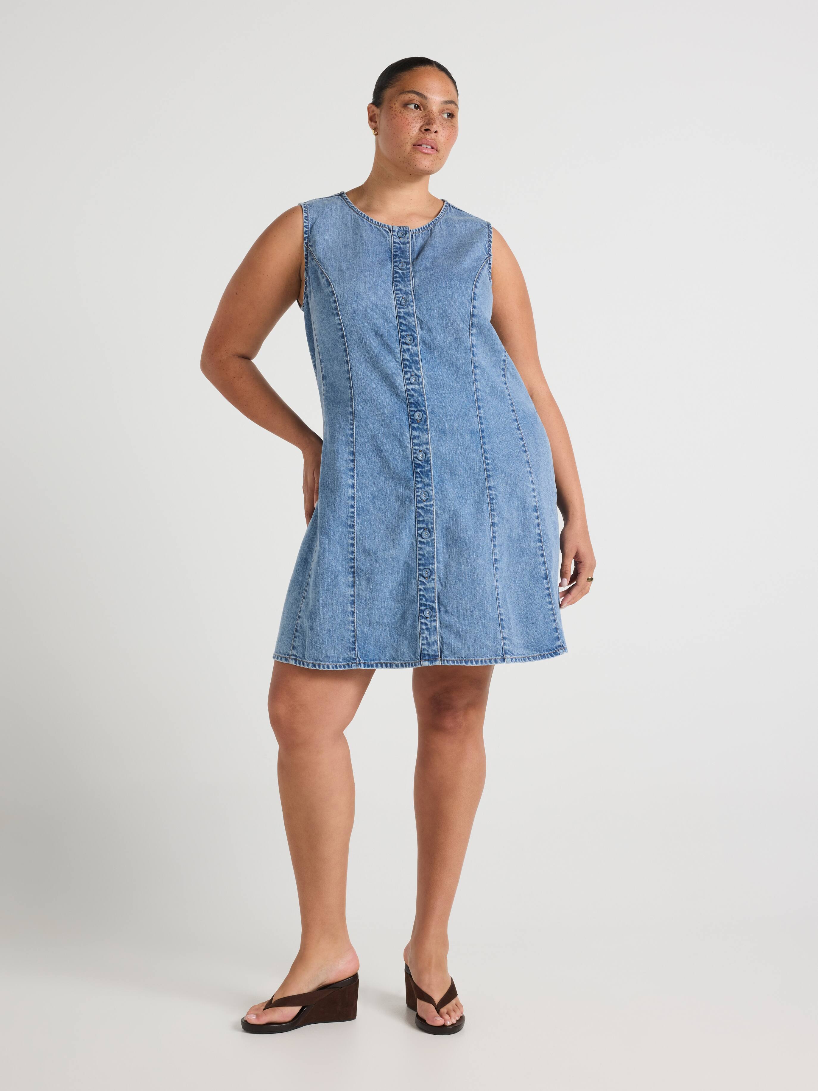 Curve Steph Denim Mini Shift Dress