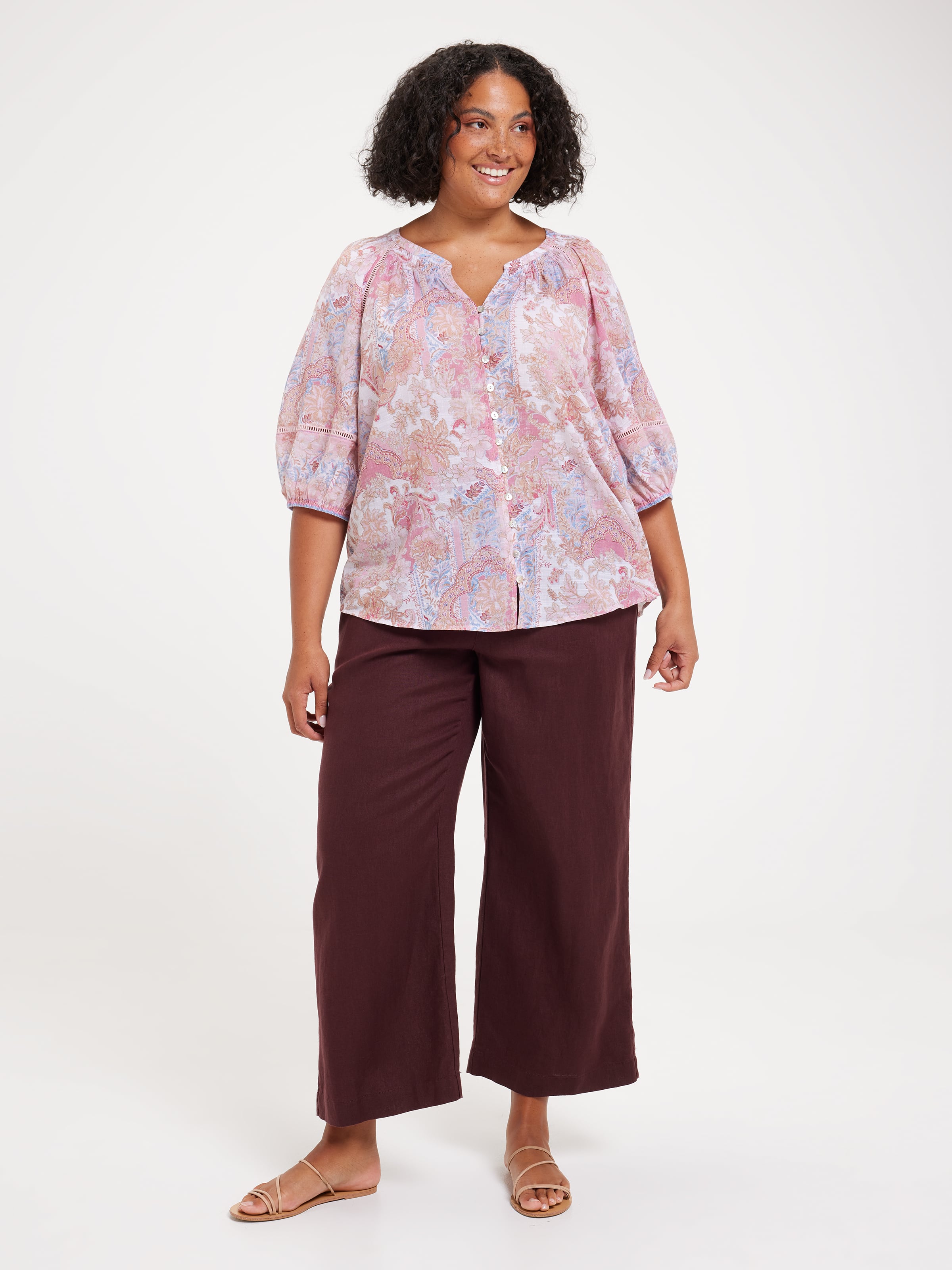 Curve Celine 3/4 Sleeve Blouse