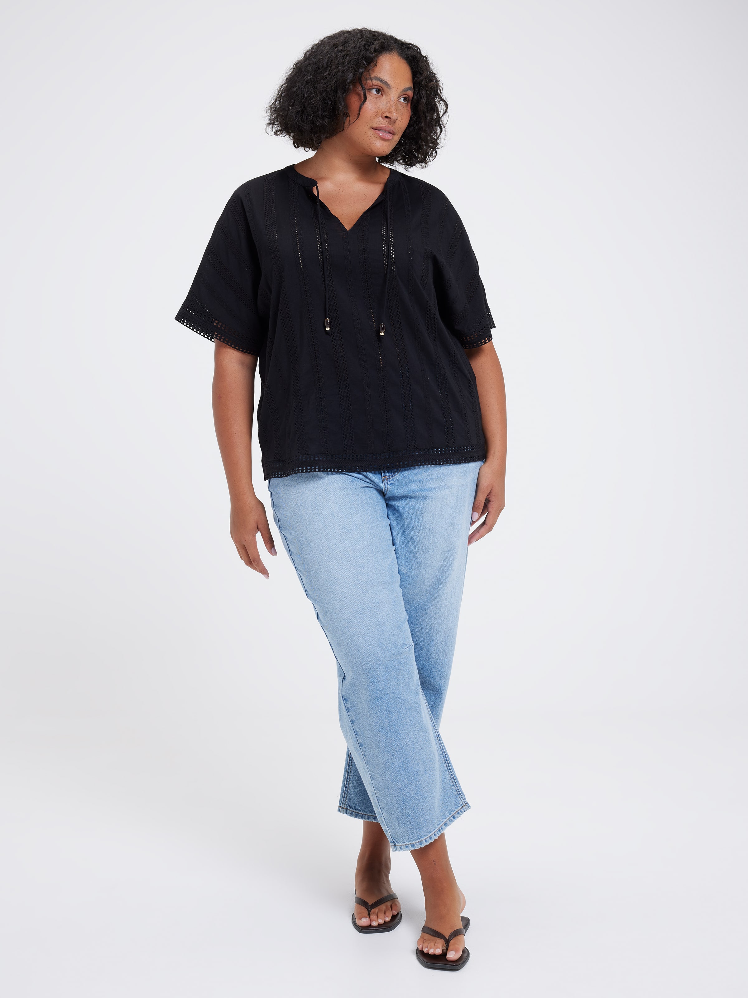 Curve Cleo Broderie Shell Top