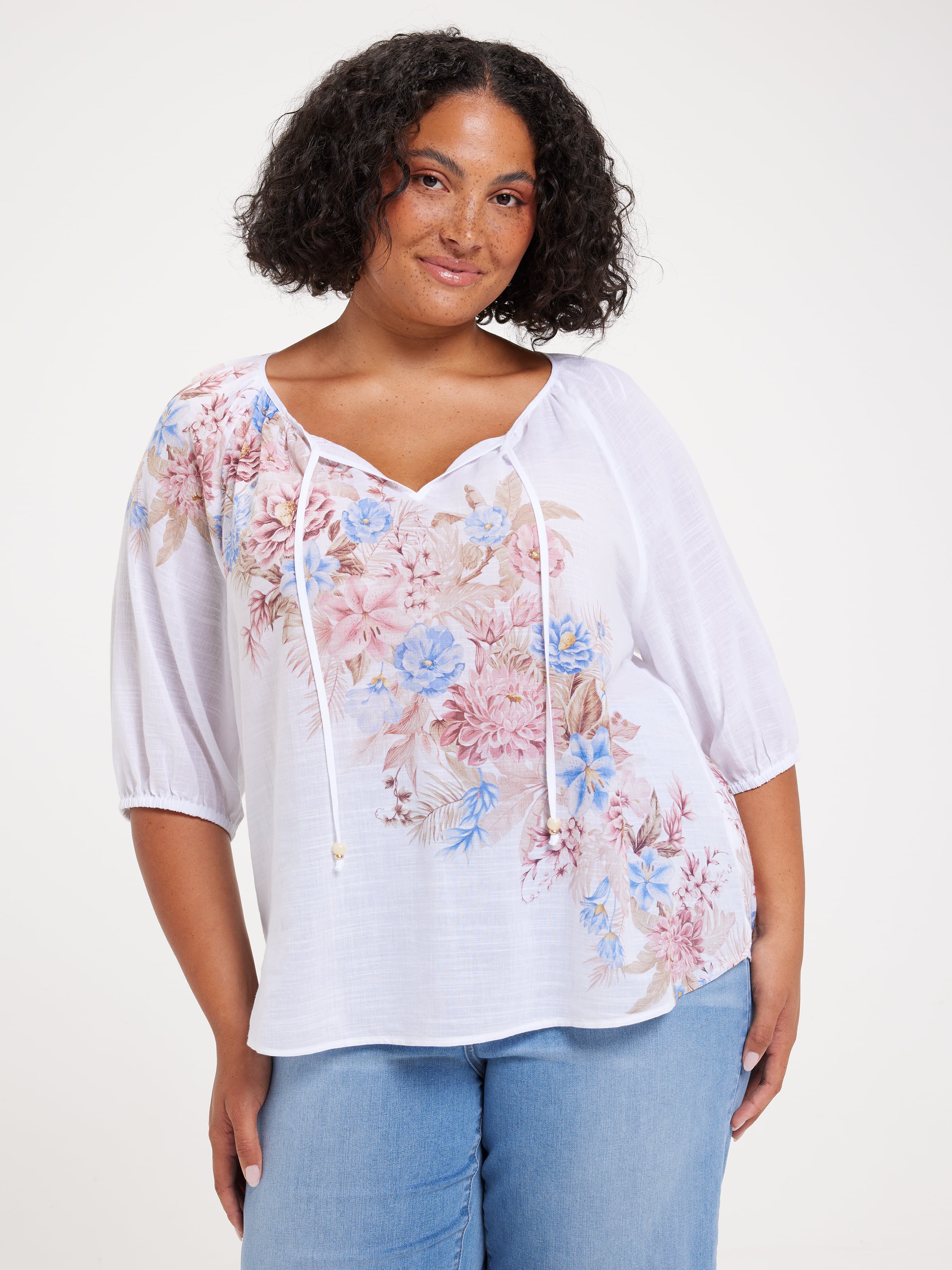 Curve Kylie Short Sleeve Blouse