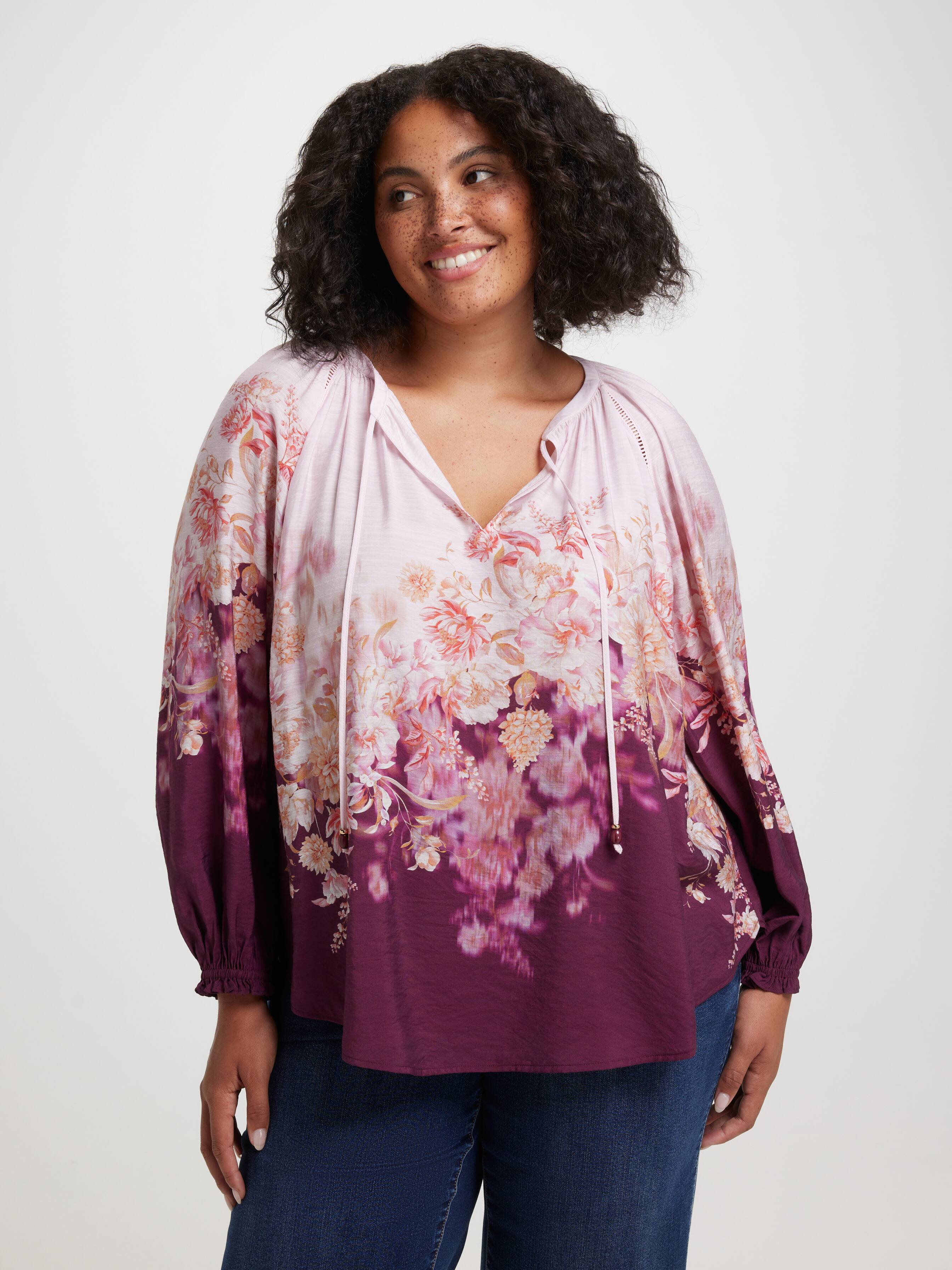 Curve Rosamund Ombre Floral Blouse
