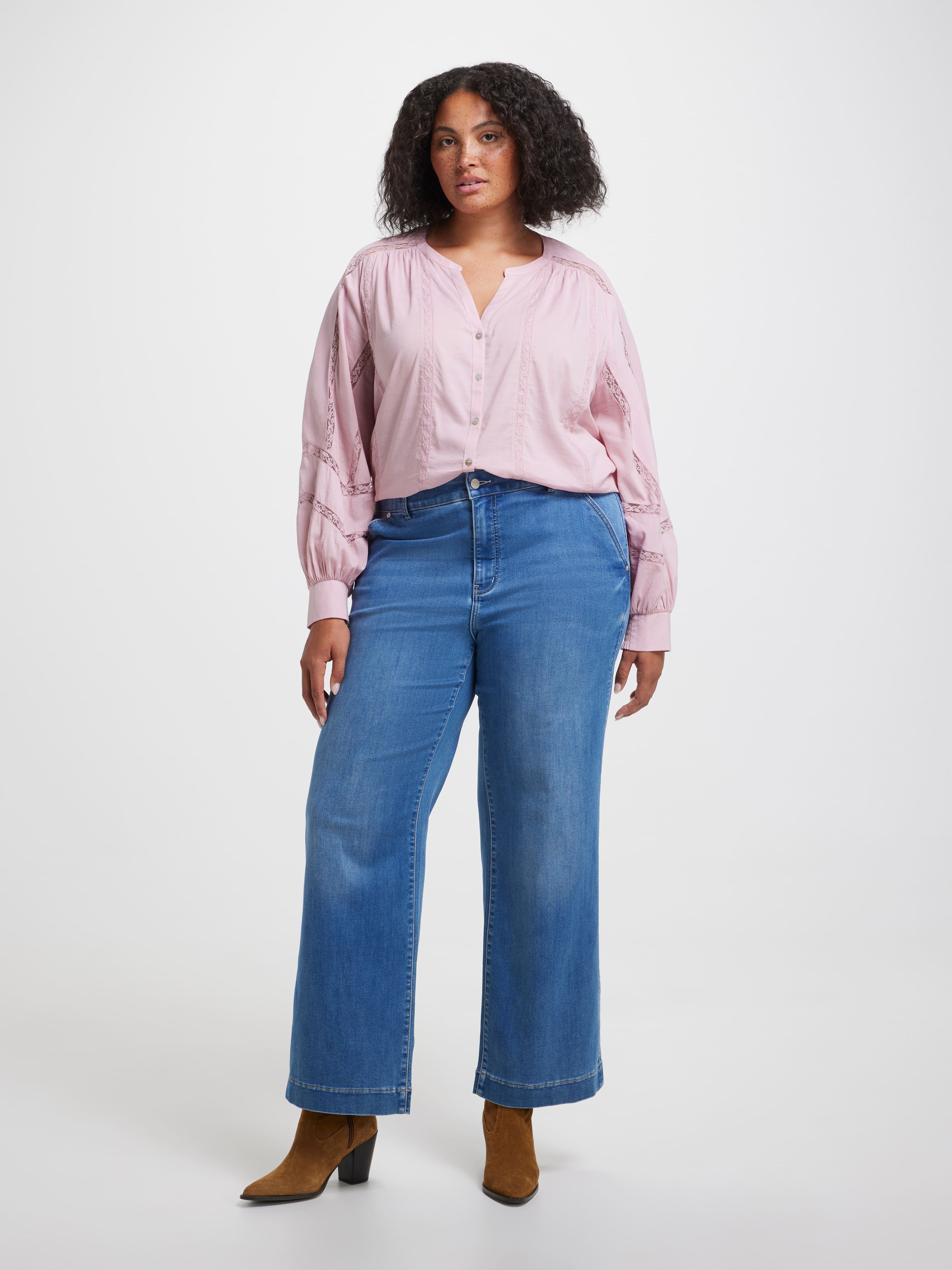 Curve Paloma Lace Insert Blouse