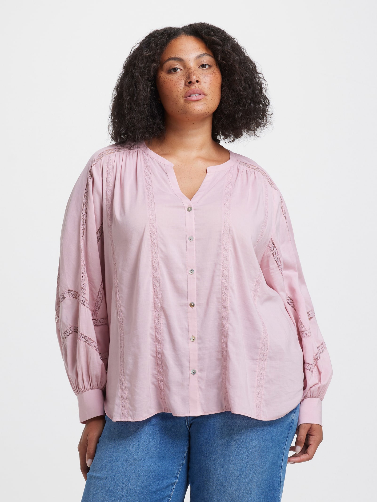 Curve Paloma Lace Insert Blouse