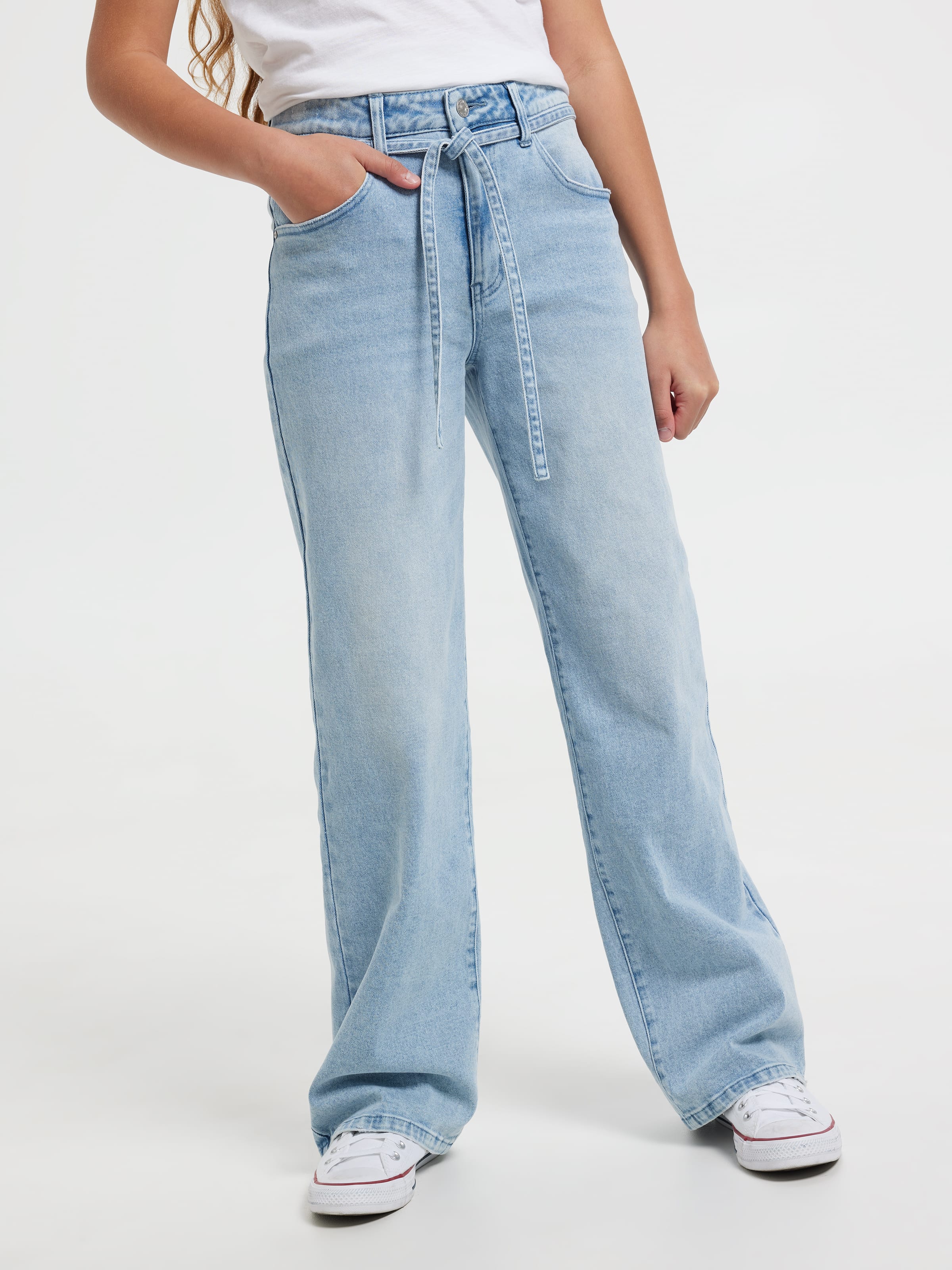 Girls Riley Tie Waist Wide Leg