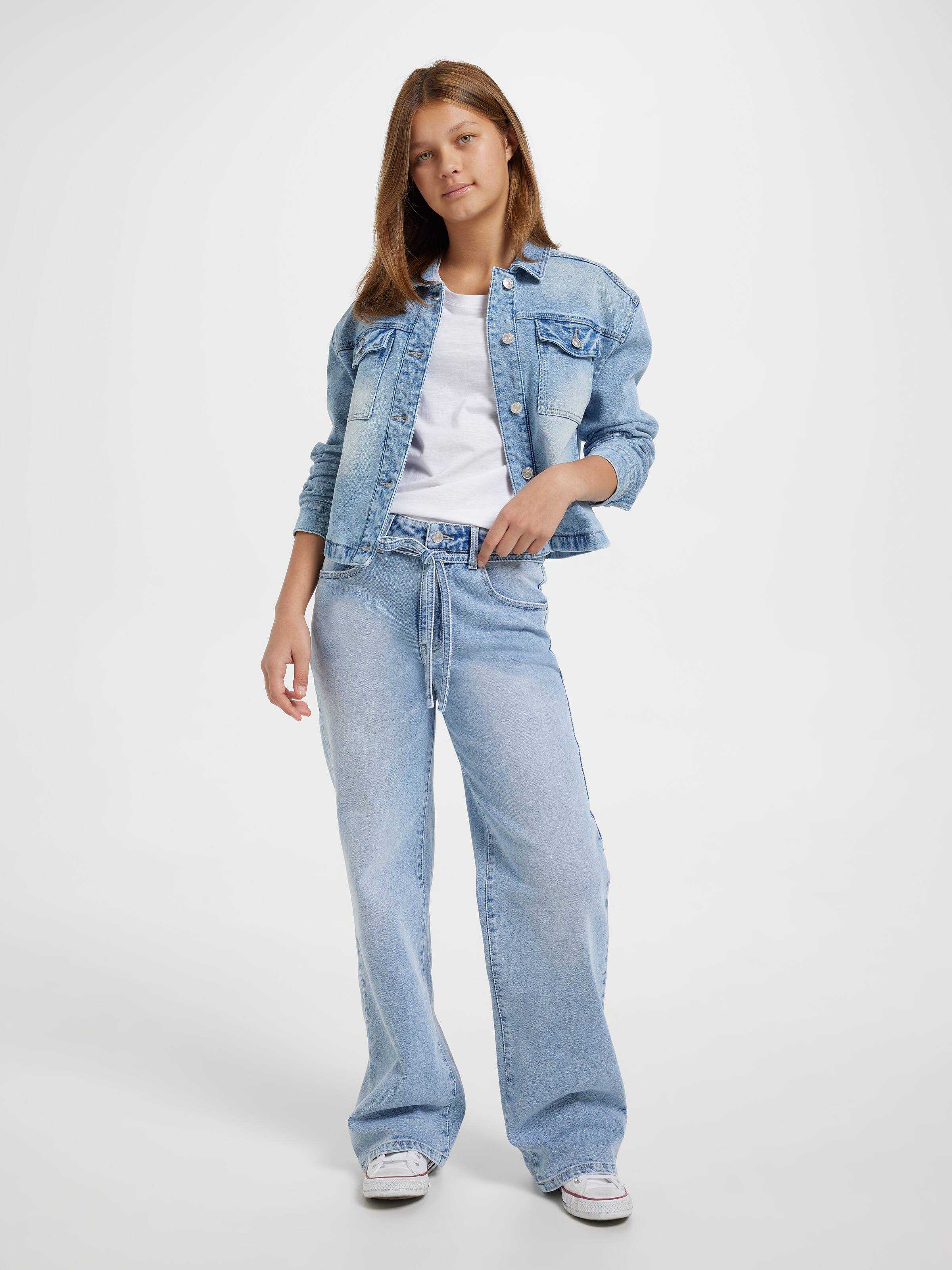 Girls Riley Tie Waist Wide Leg