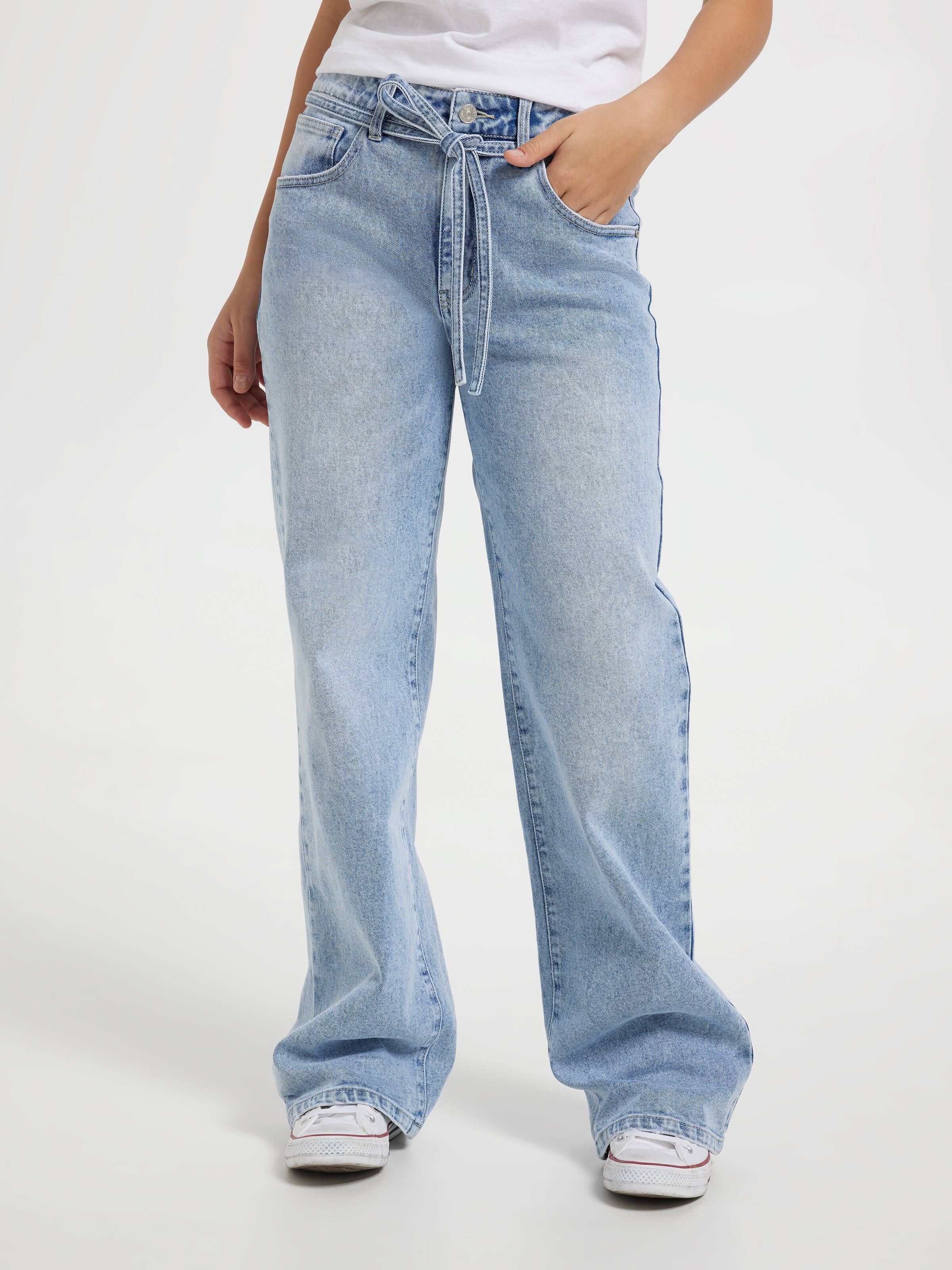 Girls Riley Tie Waist Wide Leg